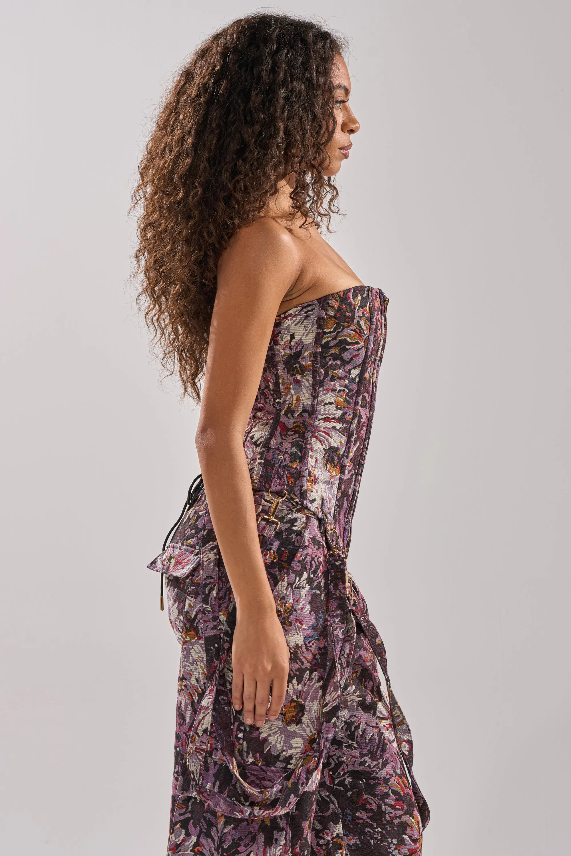 ABOVE THE MIDDLE FLORAL CORSET sold by AKIRA product image thumbnail 4