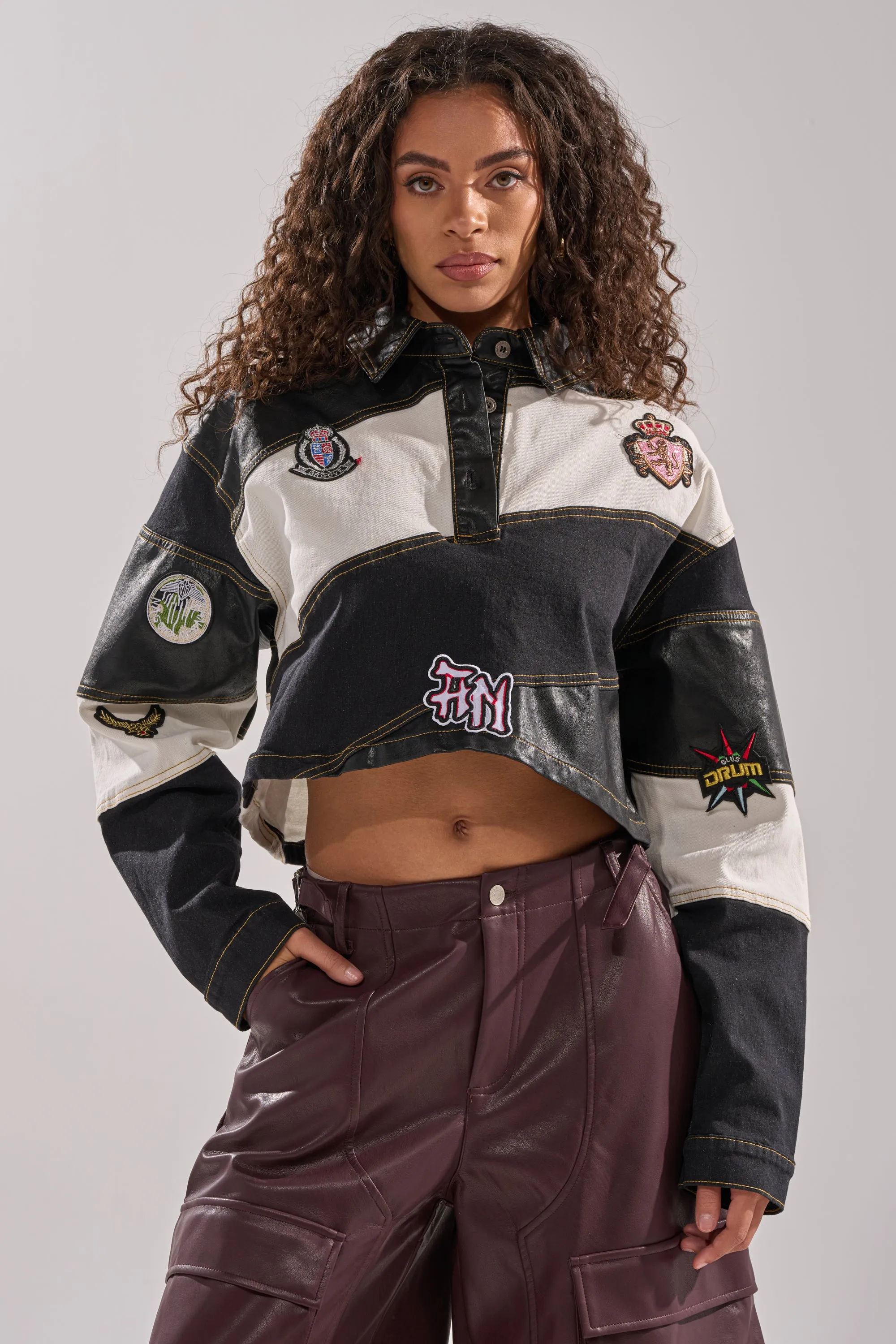 GUESS WHAT STRIPE COLLARED BLOUSE sold by AKIRA