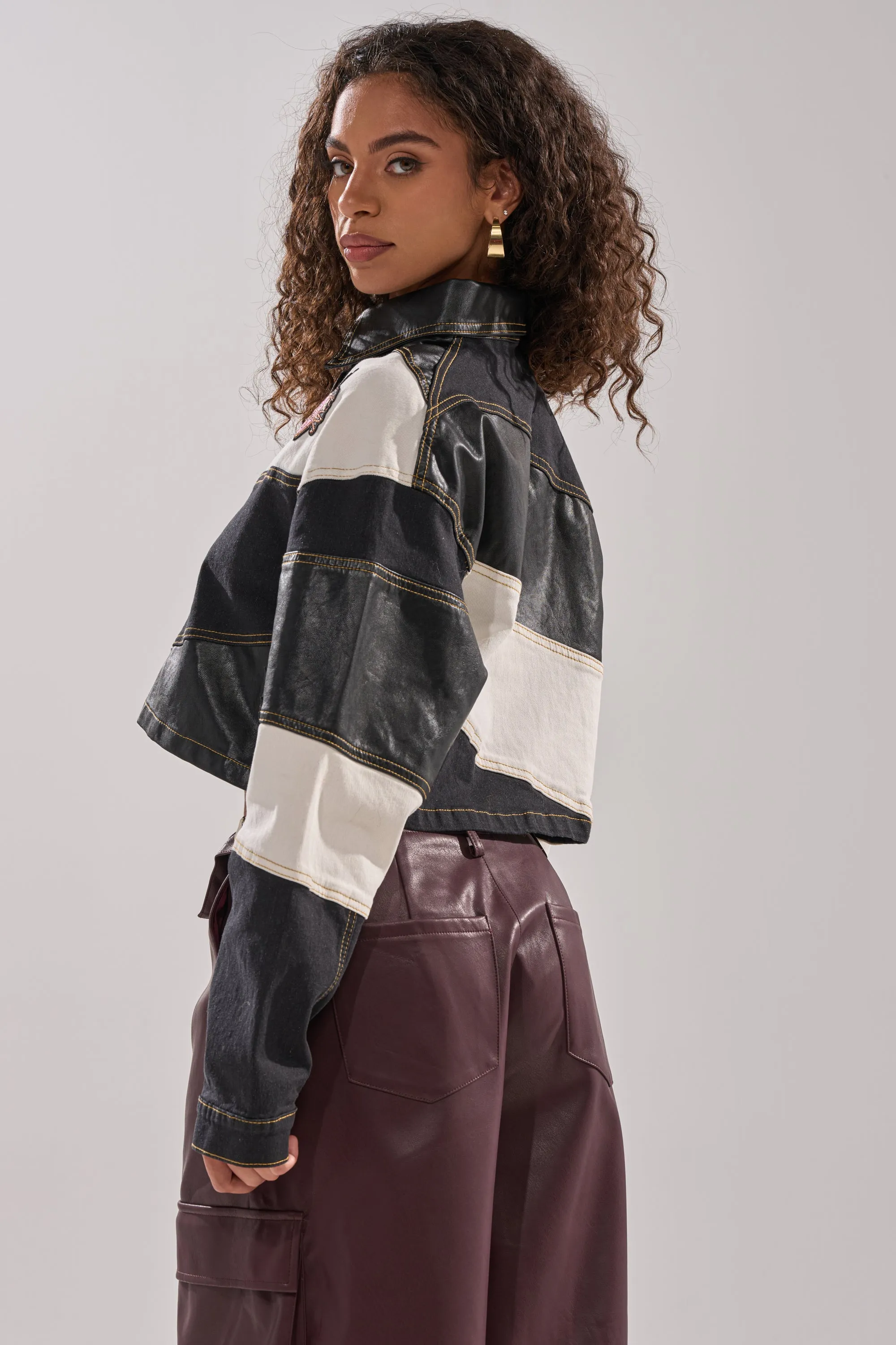 GUESS WHAT STRIPE COLLARED BLOUSE sold by AKIRA product image thumbnail 4