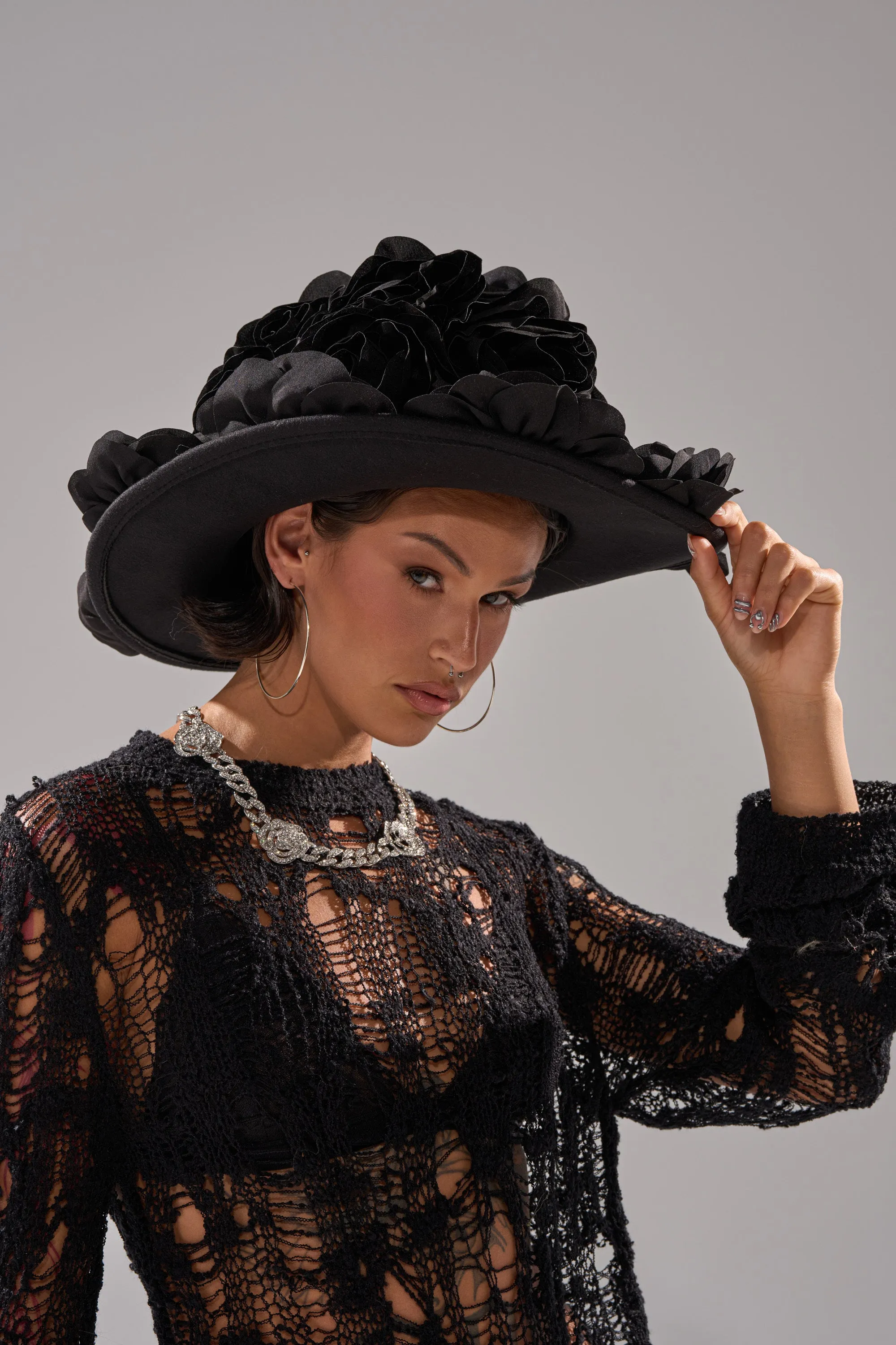 DARK ROSE FLORAL COWBOY HAT sold by AKIRA product image thumbnail 2