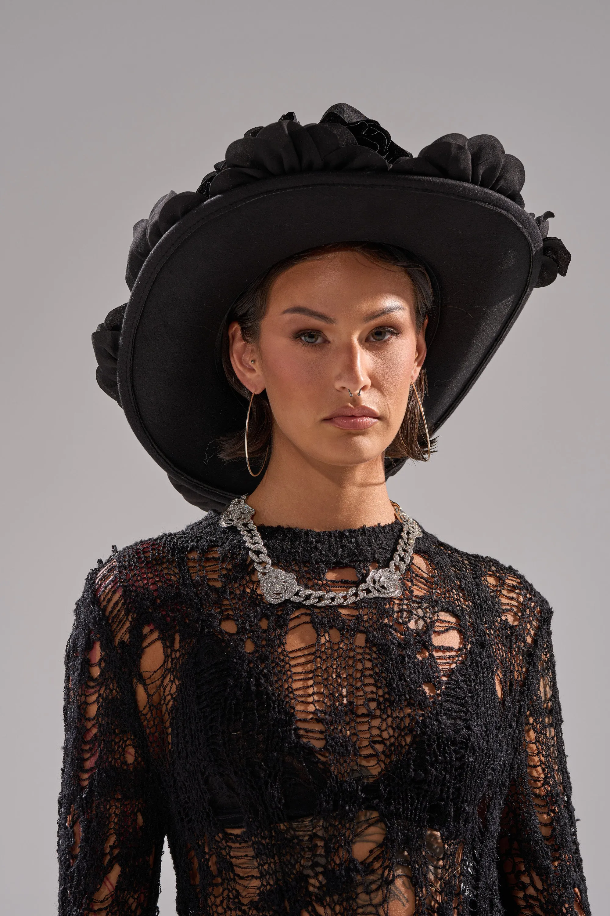 DARK ROSE FLORAL COWBOY HAT sold by AKIRA product image thumbnail 3