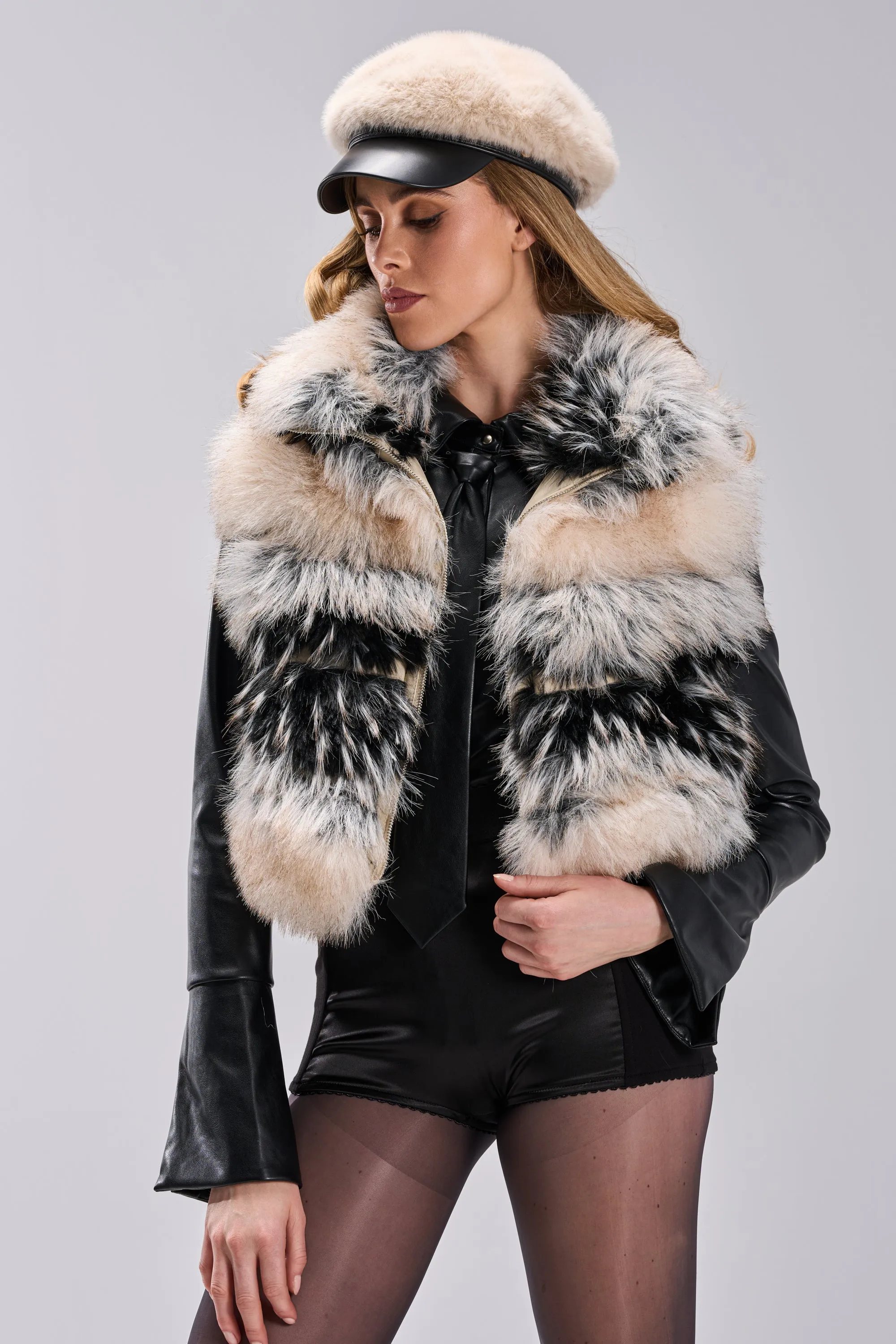 KIKI FAUX FUR VEST sold by AKIRA product image thumbnail 2