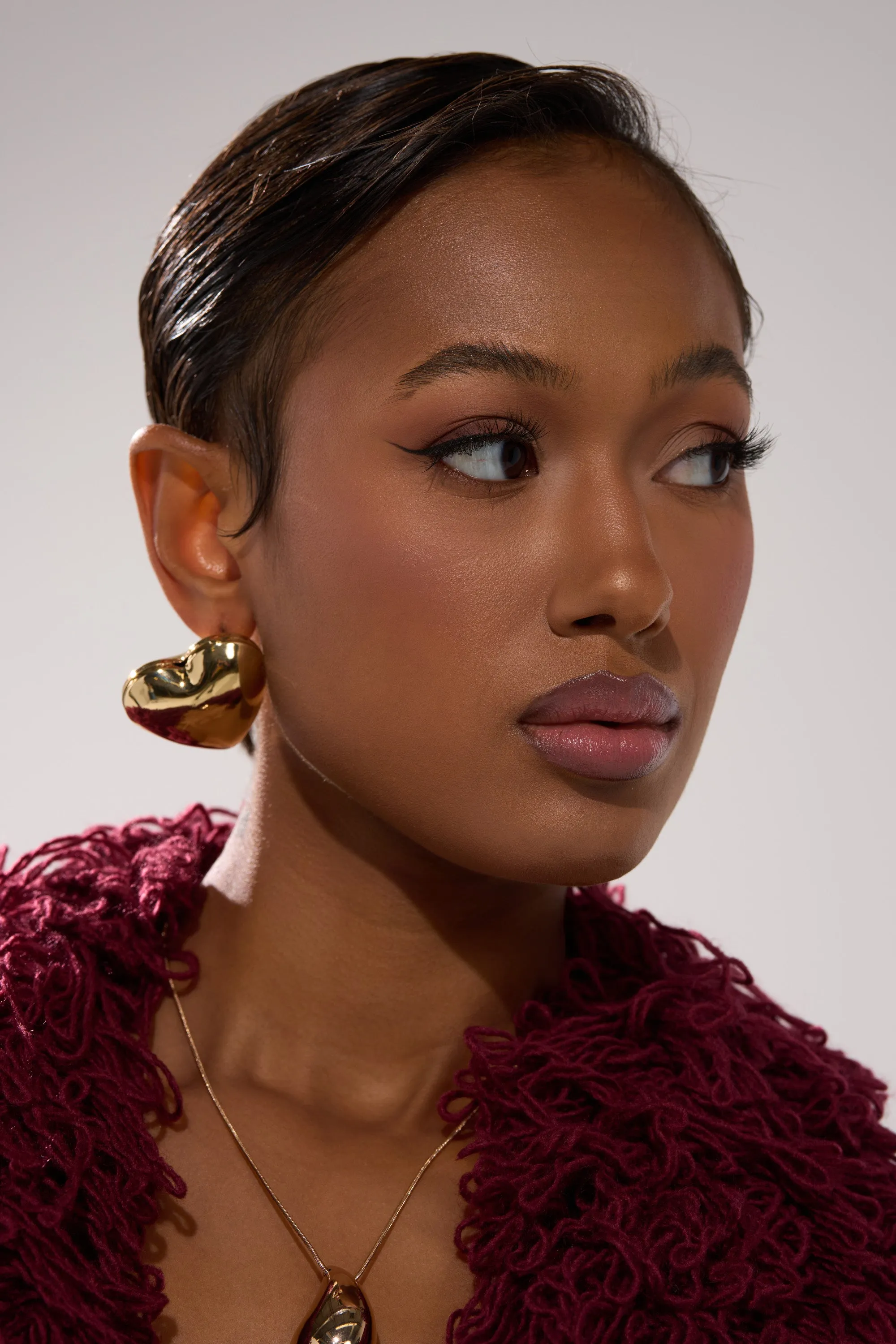 PUFFY HEART EARRING sold by AKIRA product image thumbnail 5