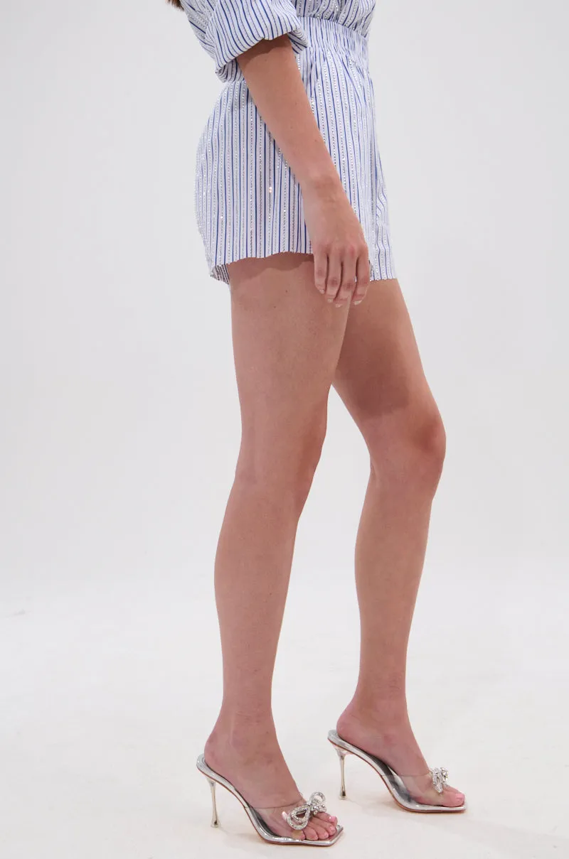 NOTHING BETTER STRIPE SHORT WITH RHINESTONE sold by AKIRA product image thumbnail 3