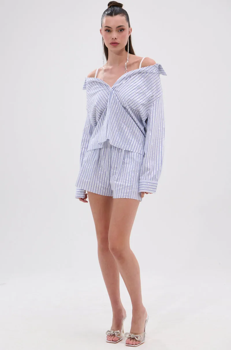 NOTHING BETTER STRIPE SHORT WITH RHINESTONE sold by AKIRA product image thumbnail 5