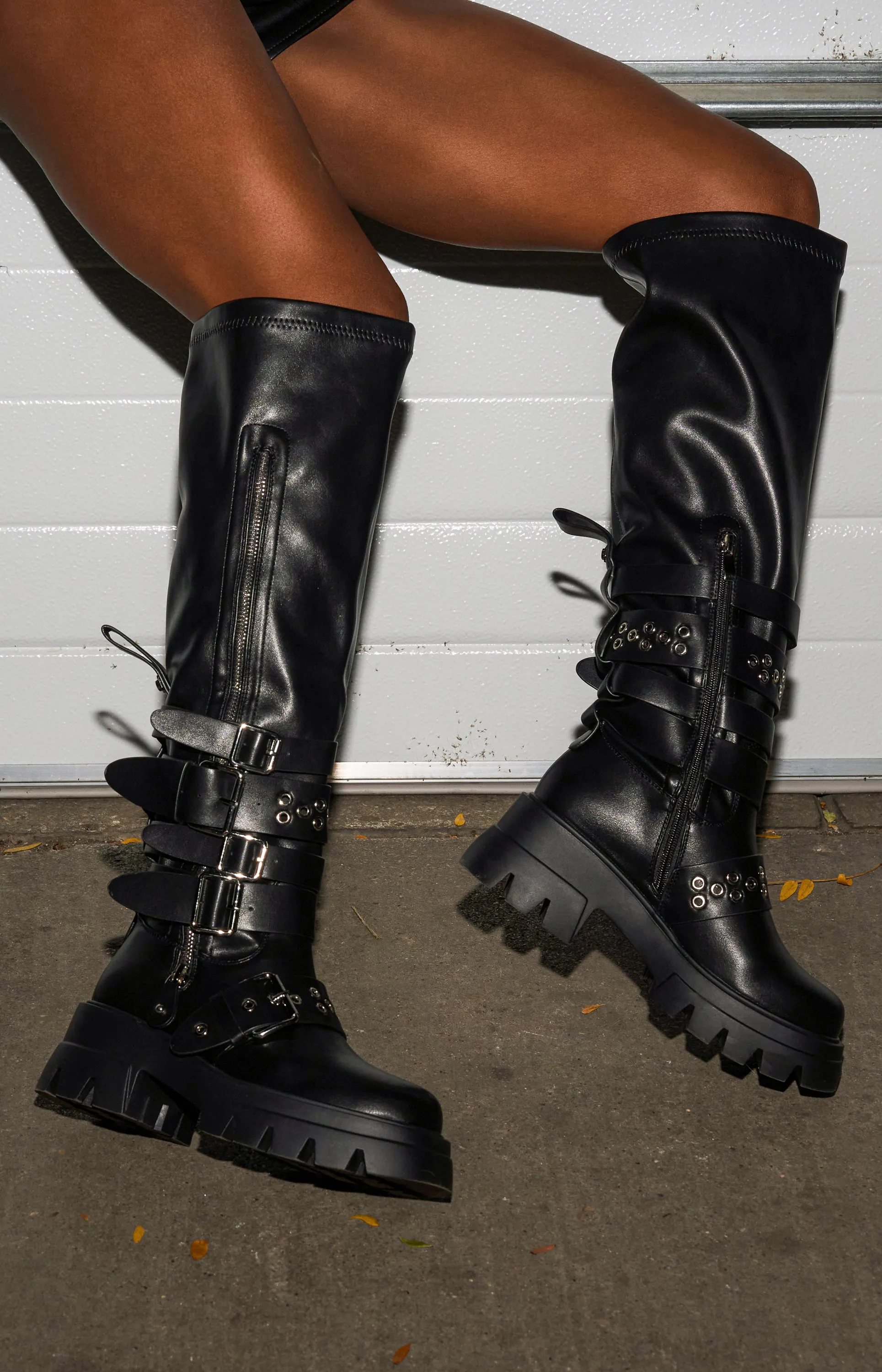 AZALEA WANG CORDOVAN BLACK BELTED BOOT sold by AKIRA product image thumbnail 3