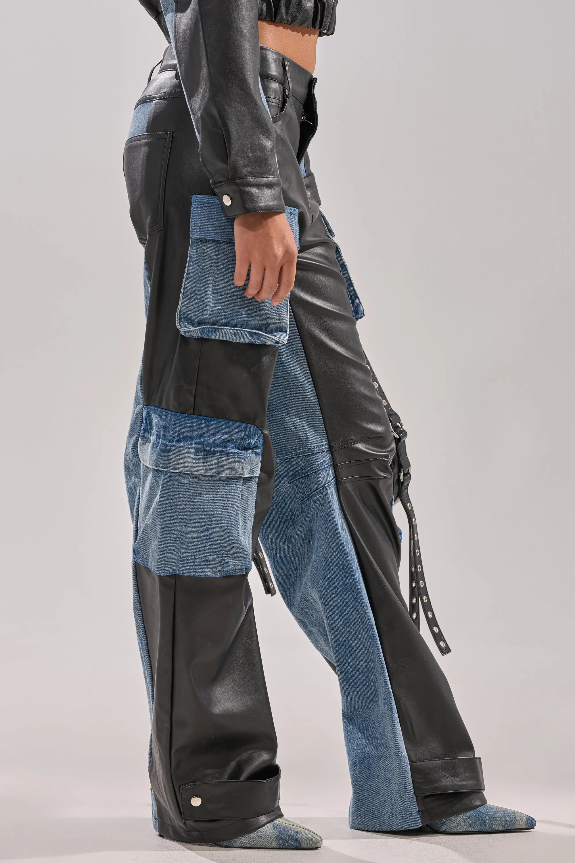 DOWN TIME MIXED MEDIA CARGO PANT sold by AKIRA product image thumbnail 4