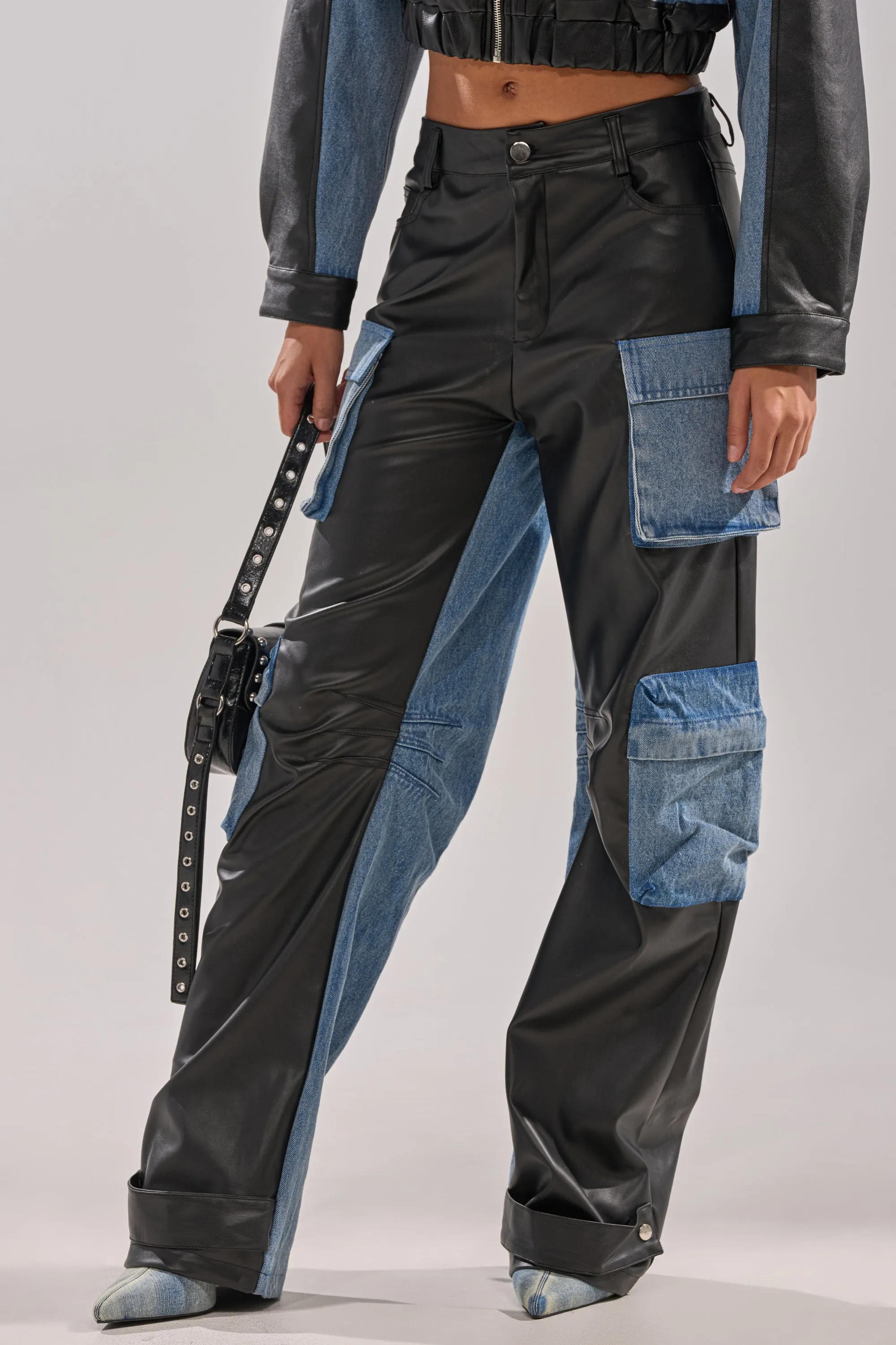 DOWN TIME MIXED MEDIA CARGO PANT sold by AKIRA product image thumbnail 3
