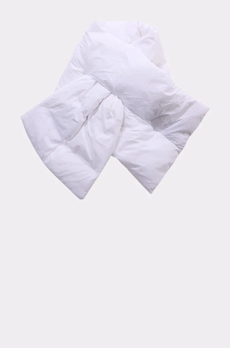 WRAPPED UP PUFFER SCARF IN WHITE sold by AKIRA product image thumbnail 5