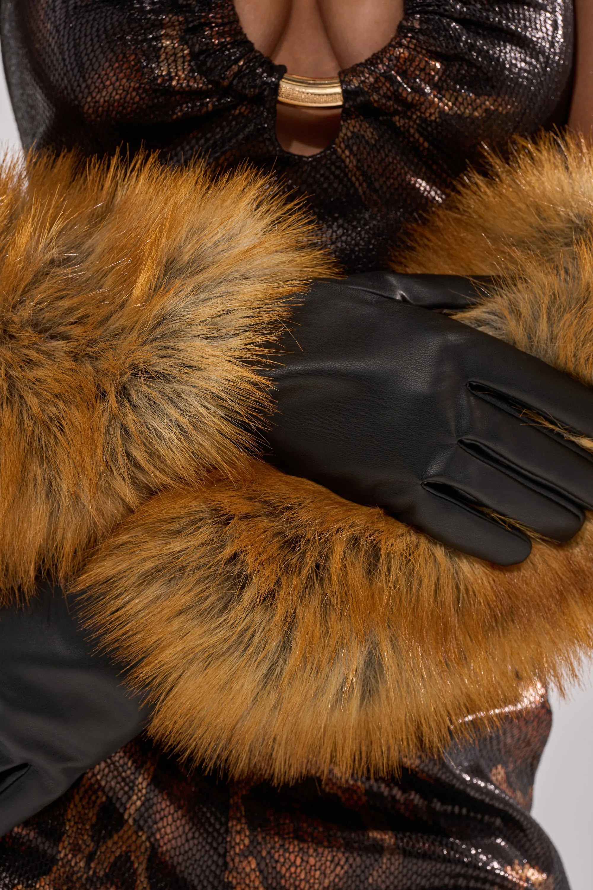 TOO EXPENSIVE FOR YOU FAUX FUR GLOVES sold by AKIRA product image thumbnail 3