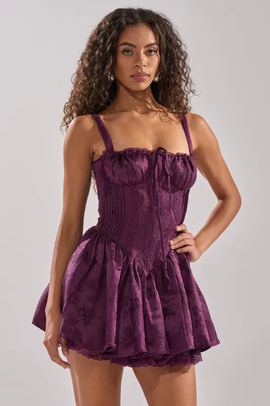 DANCE WITH ME MINI DRESS IN PLUM sold by AKIRA