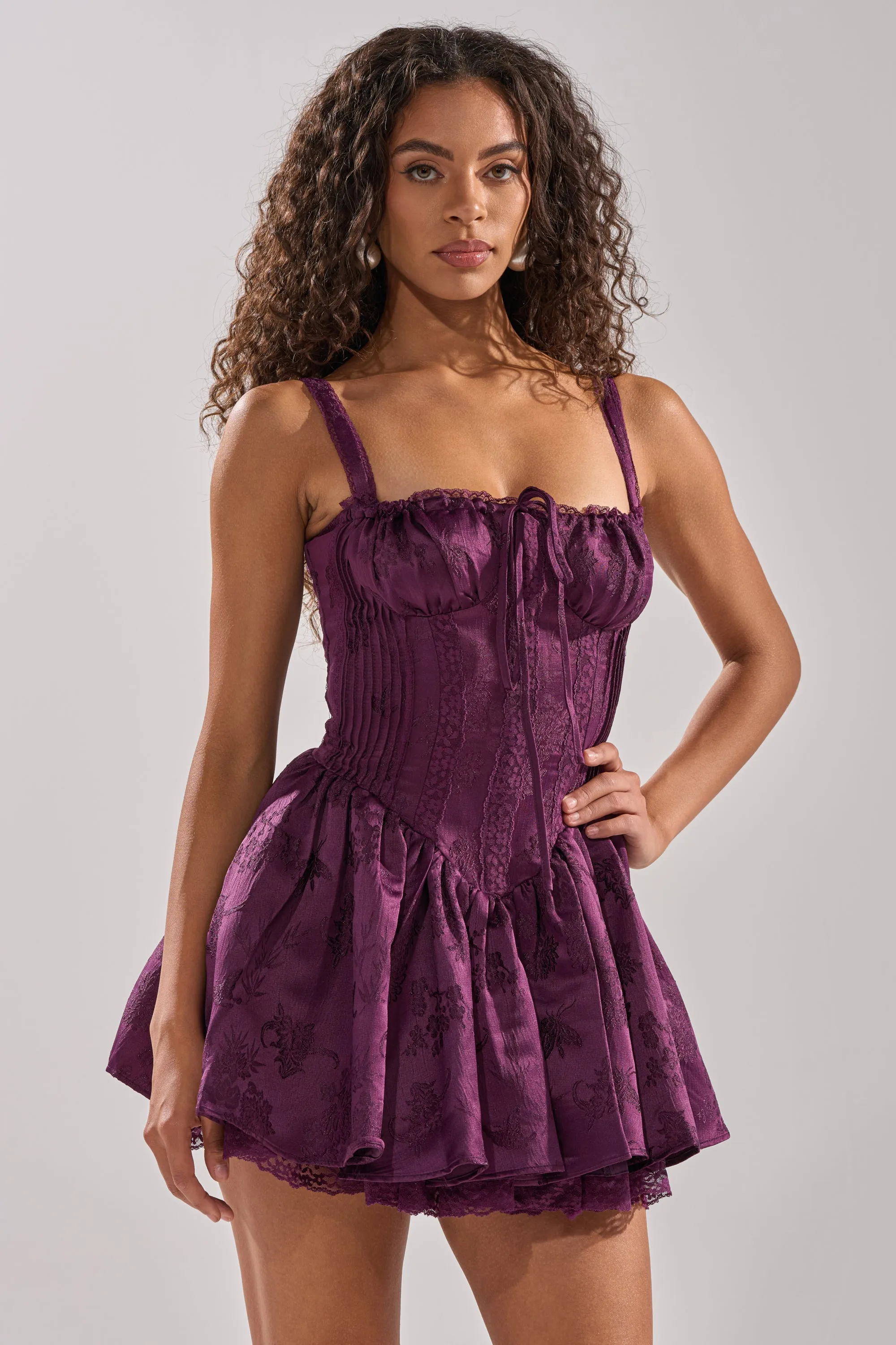 DANCE WITH ME MINI DRESS IN PLUM sold by AKIRA