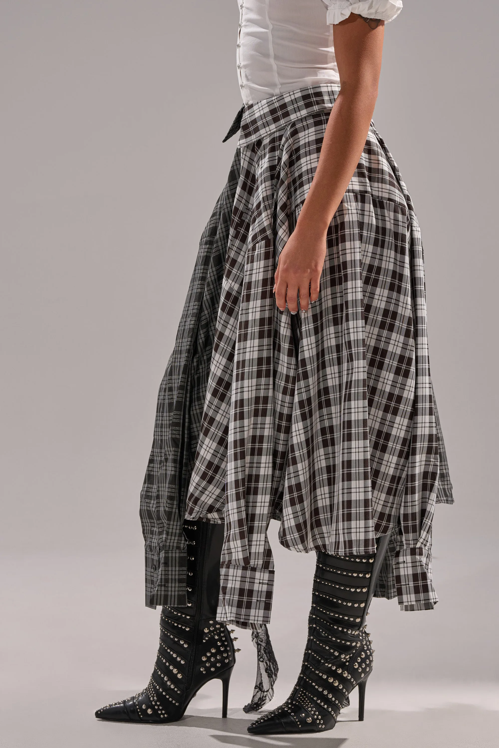 FALL VIBES PLAID MIDI SKIRT sold by AKIRA product image thumbnail 5