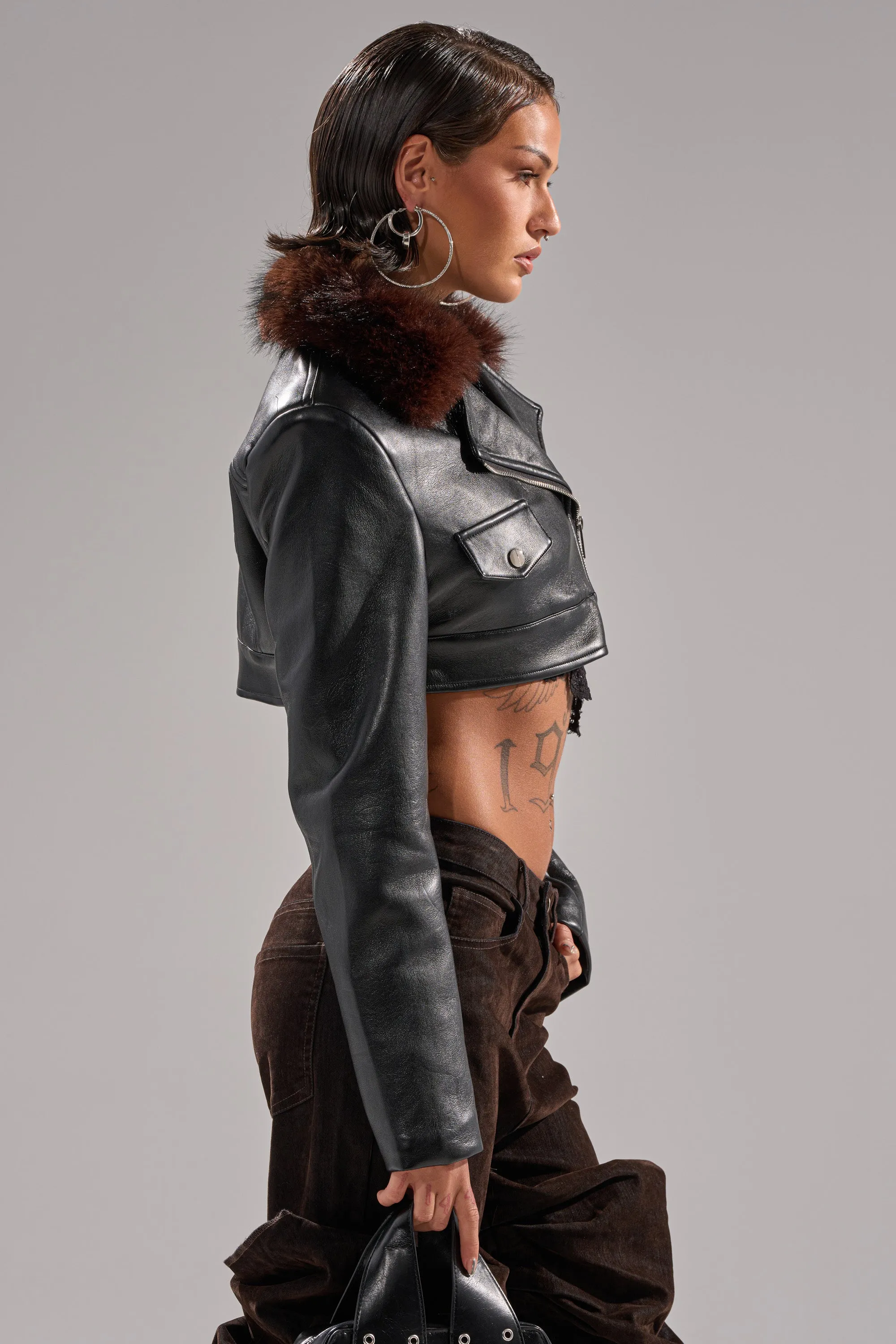 VICTORIA FUR TRIM MOTO sold by AKIRA product image thumbnail 5