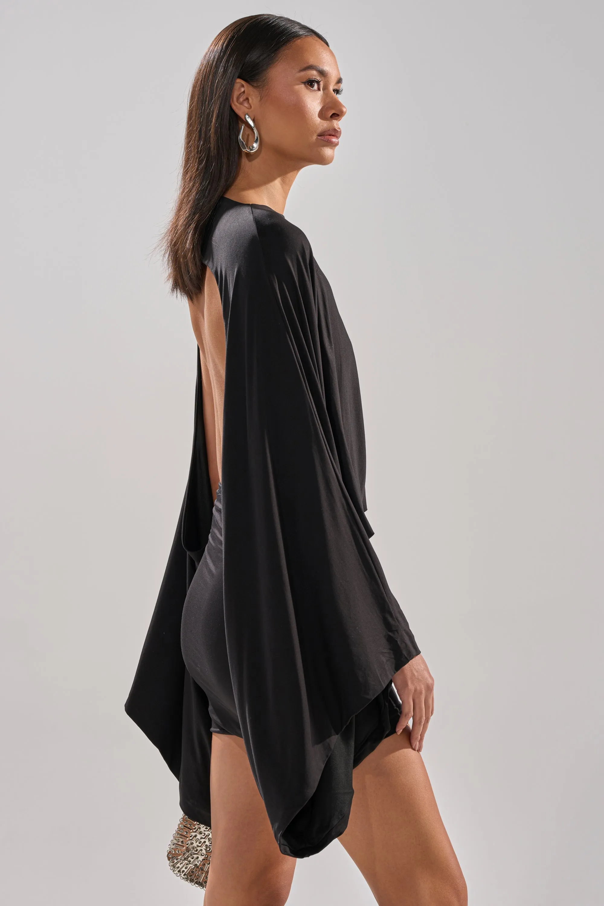 DIANA DRAPED MINI DRESS IN BLACK sold by AKIRA product image thumbnail 3