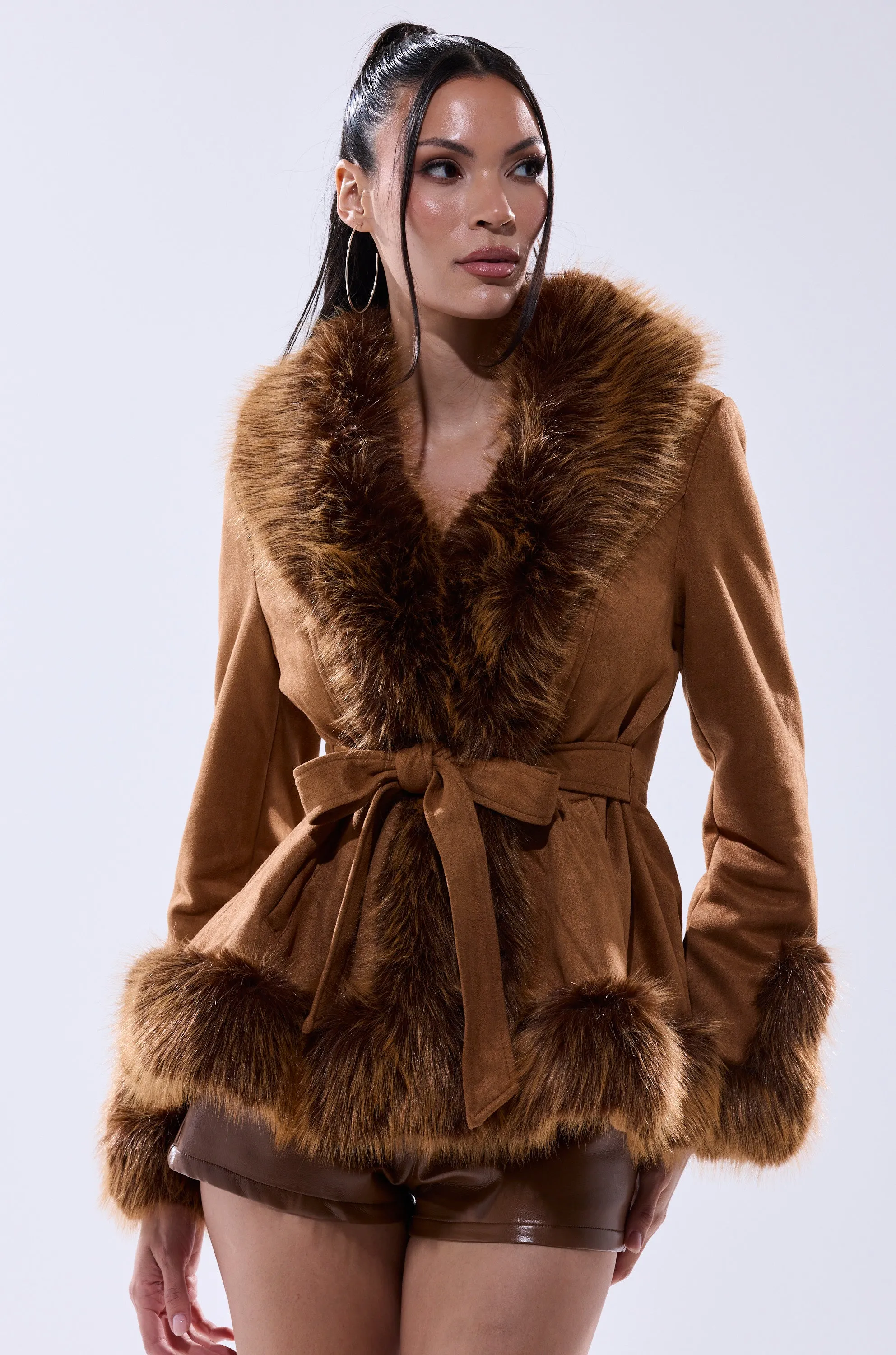 SUEDE KENZY FUR TRIM MOTO sold by AKIRA product image thumbnail 2
