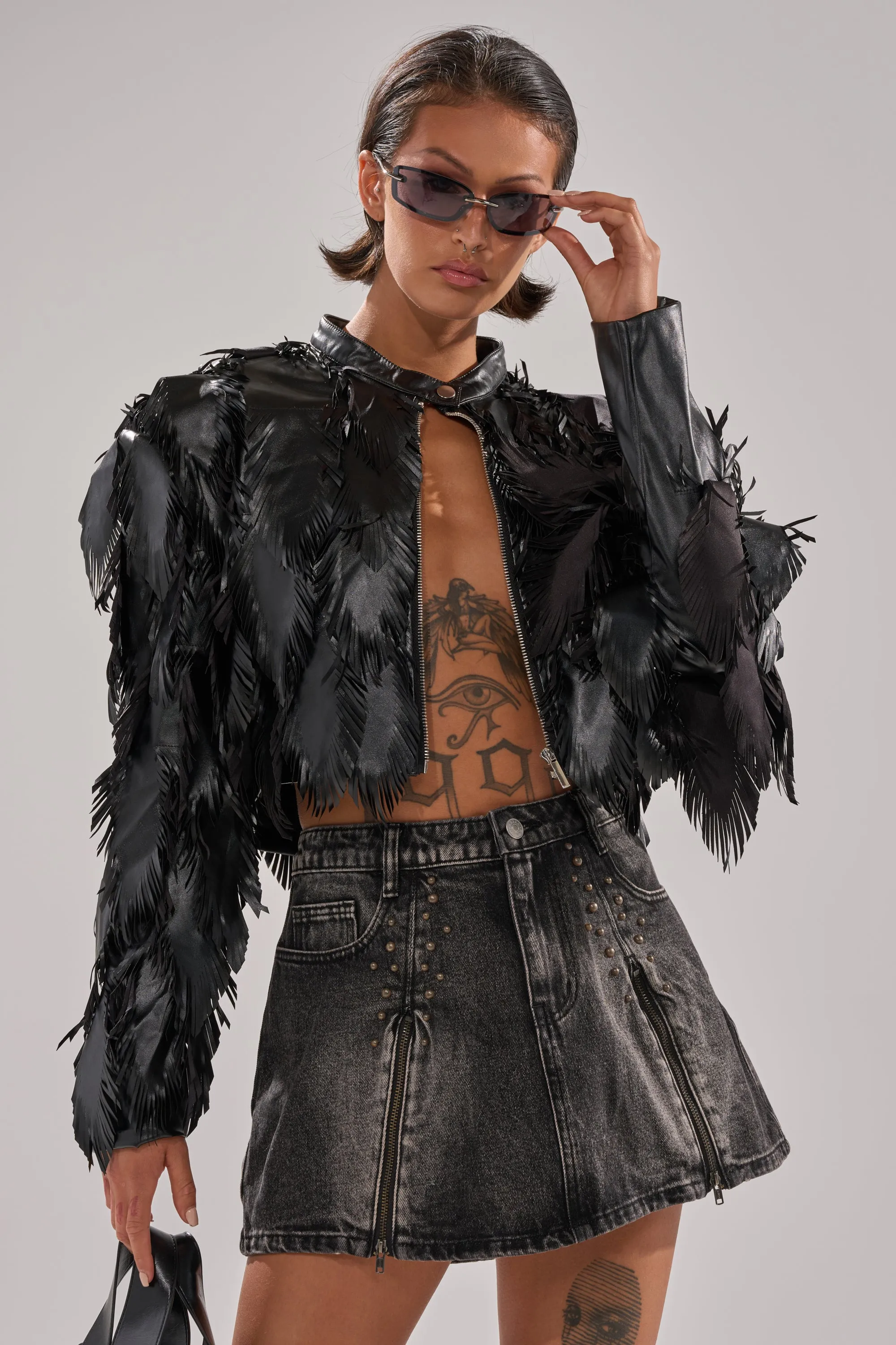 AVANT GARDE LASER CUT BOMBER sold by AKIRA product image thumbnail 3