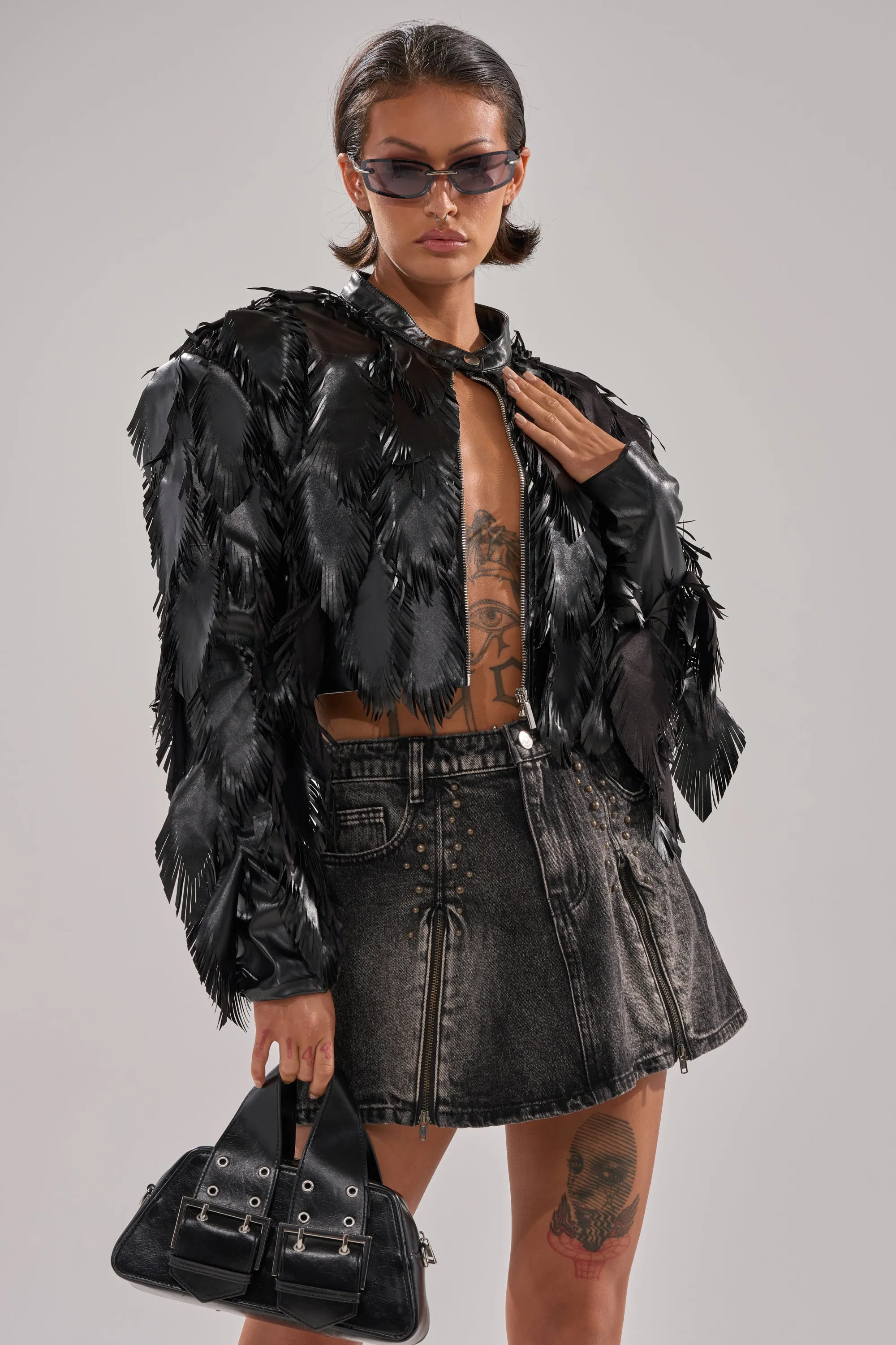 AVANT GARDE LASER CUT BOMBER sold by AKIRA product image thumbnail 4