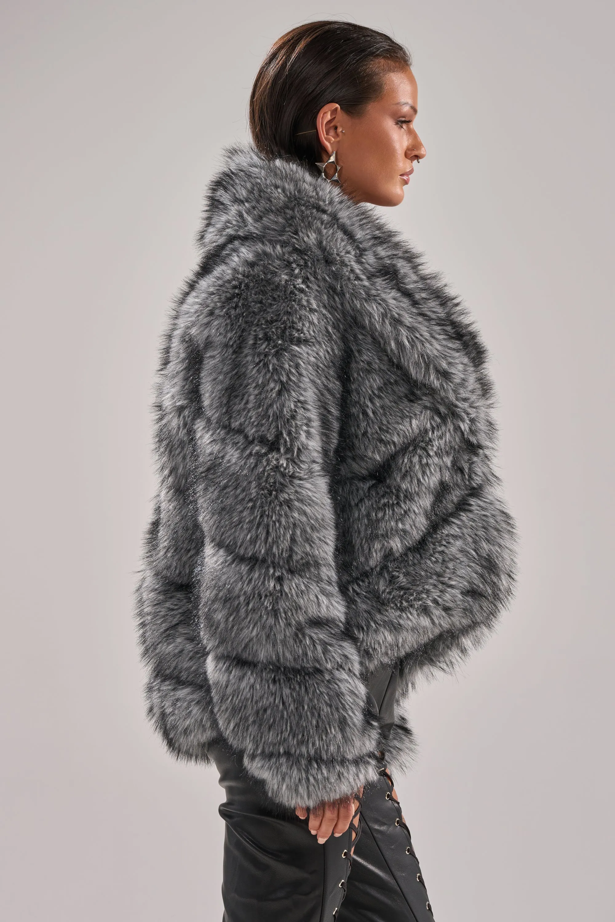 ELIXIR PANELED FAUX FUR IN GREY sold by AKIRA product image thumbnail 5