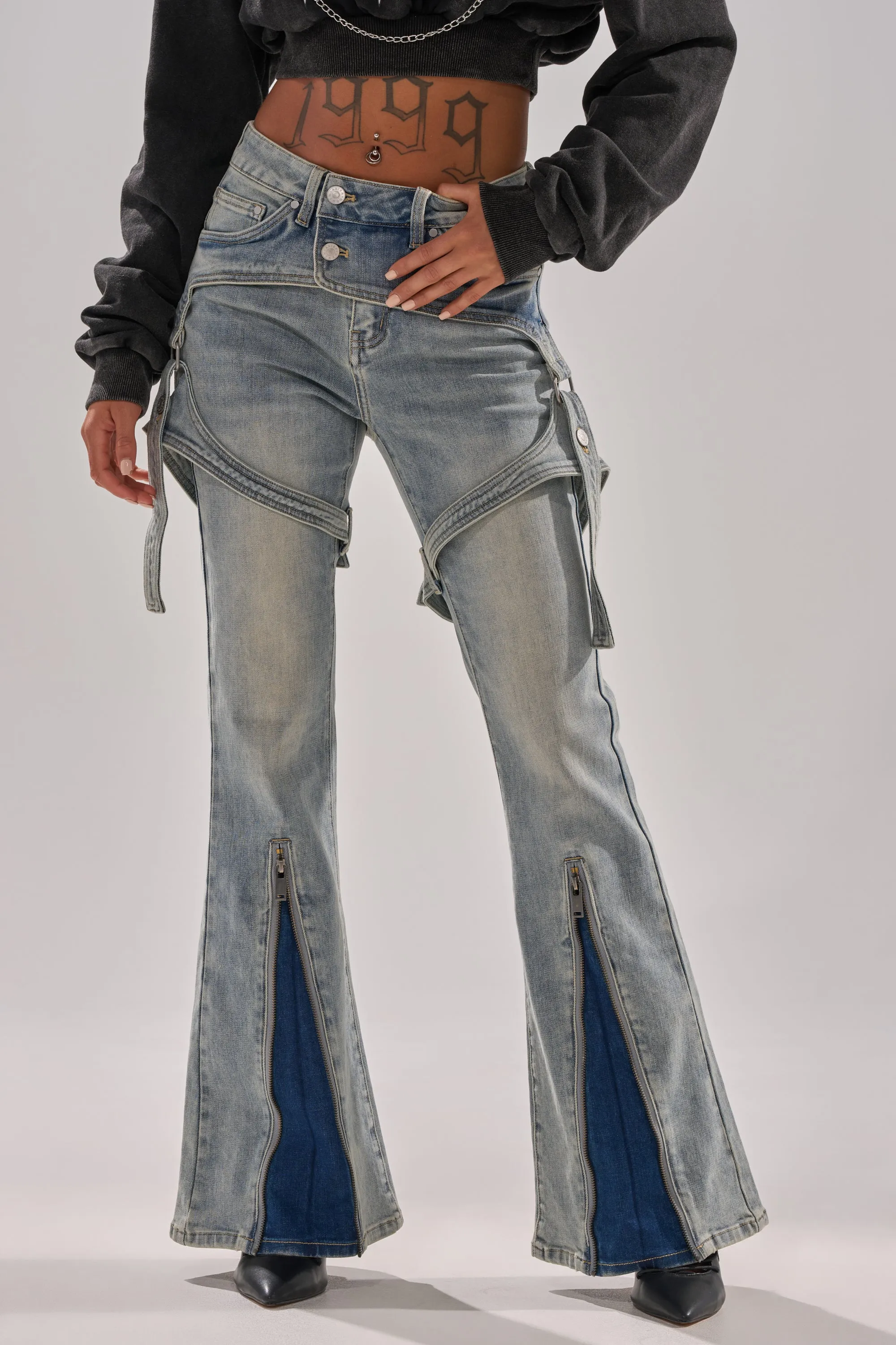 MOOD FOR THE NIGHT FLARE DENIM sold by AKIRA product image thumbnail 3
