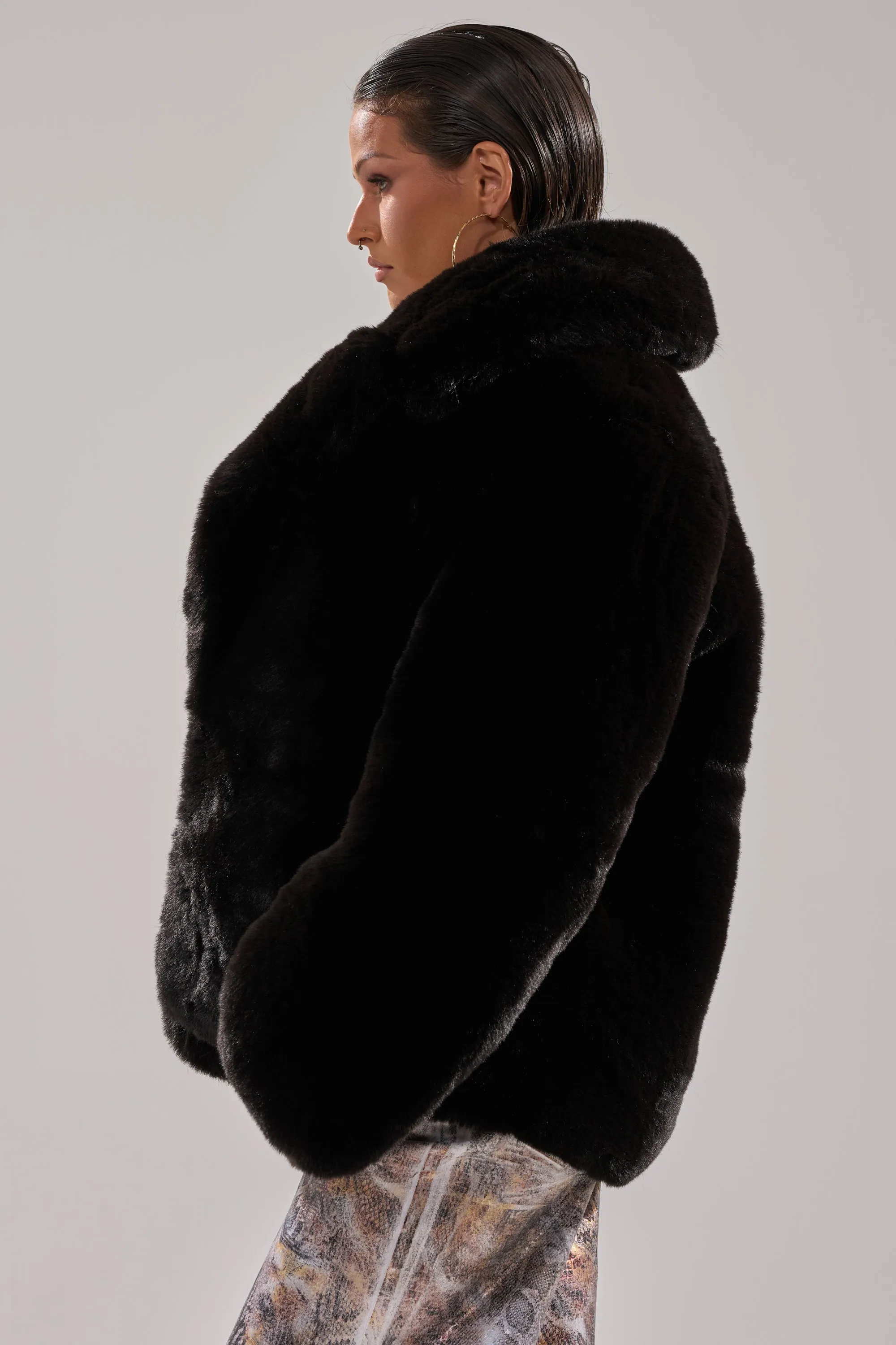 NO LOOKING BACK FAUX FUR IN BLACK sold by AKIRA product image thumbnail 4