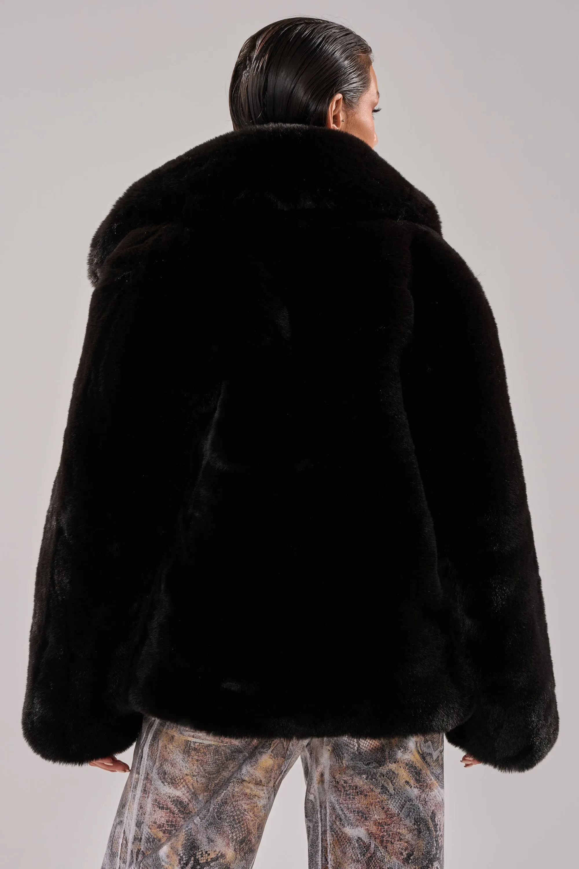 NO LOOKING BACK FAUX FUR IN BLACK sold by AKIRA product image thumbnail 5
