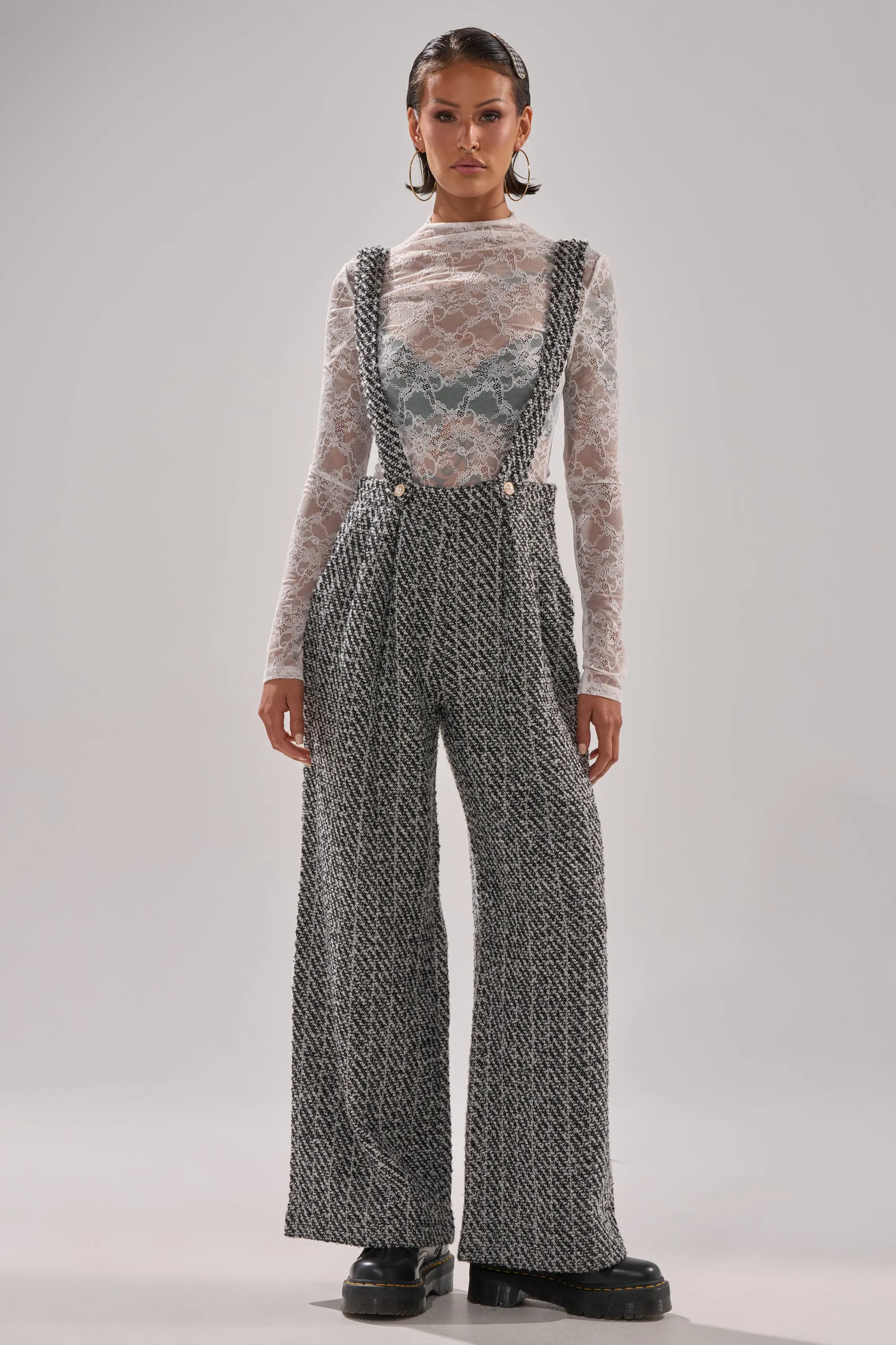ALESSANDRA TWEED OVERALLS sold by AKIRA product image thumbnail 2
