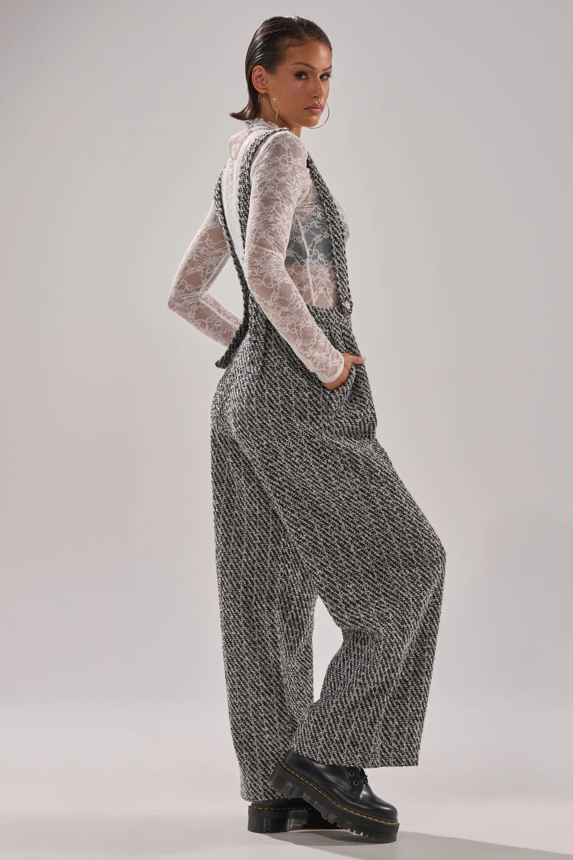 ALESSANDRA TWEED OVERALLS sold by AKIRA product image thumbnail 3