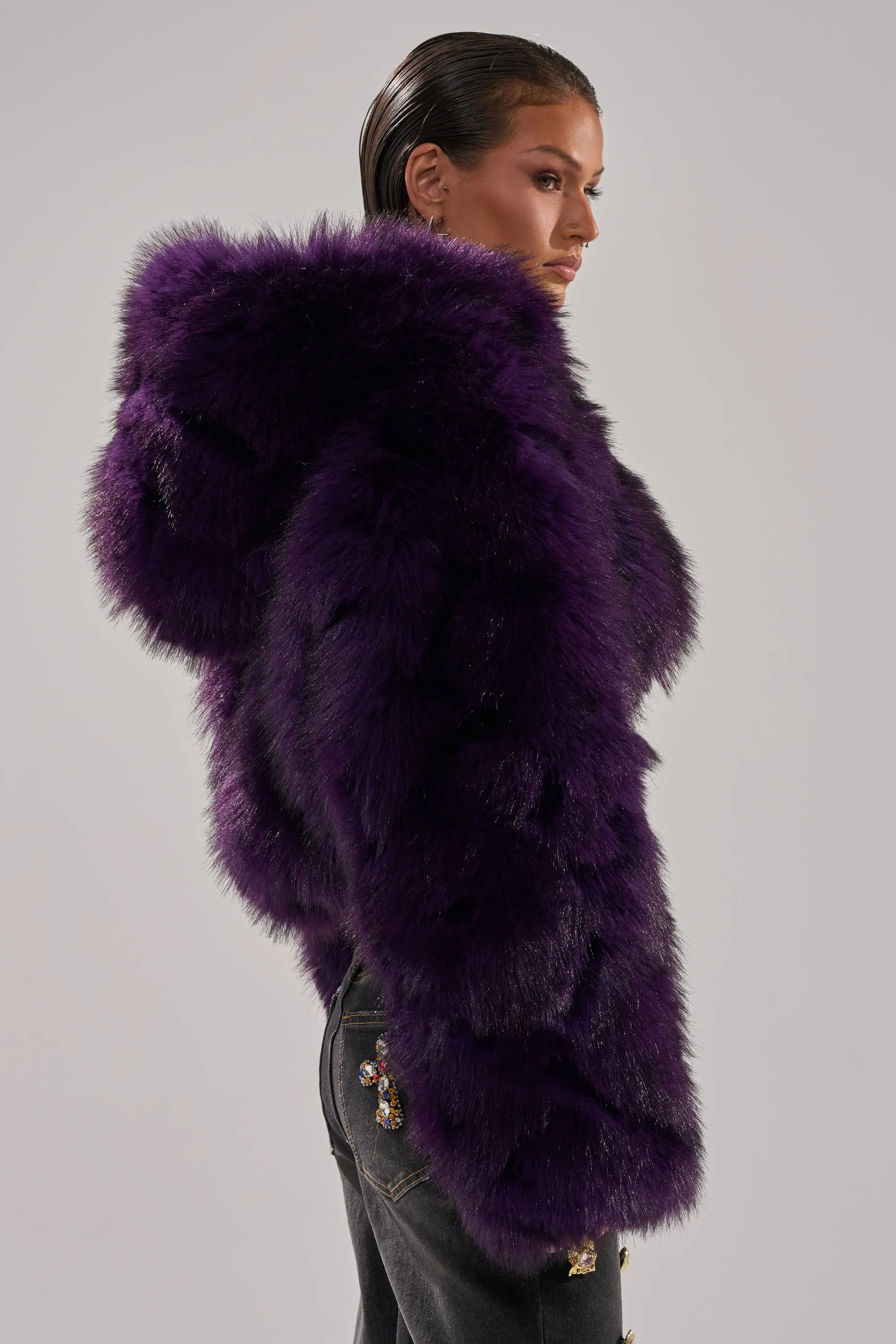 JUST A FLING CROPPED FAUX FUR sold by AKIRA product image thumbnail 5