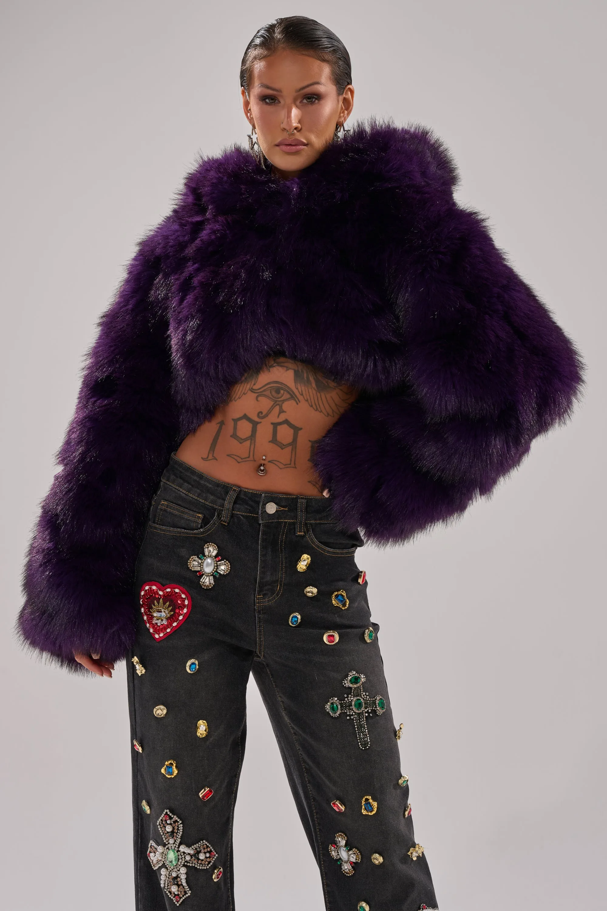 JUST A FLING CROPPED FAUX FUR sold by AKIRA product image thumbnail 4