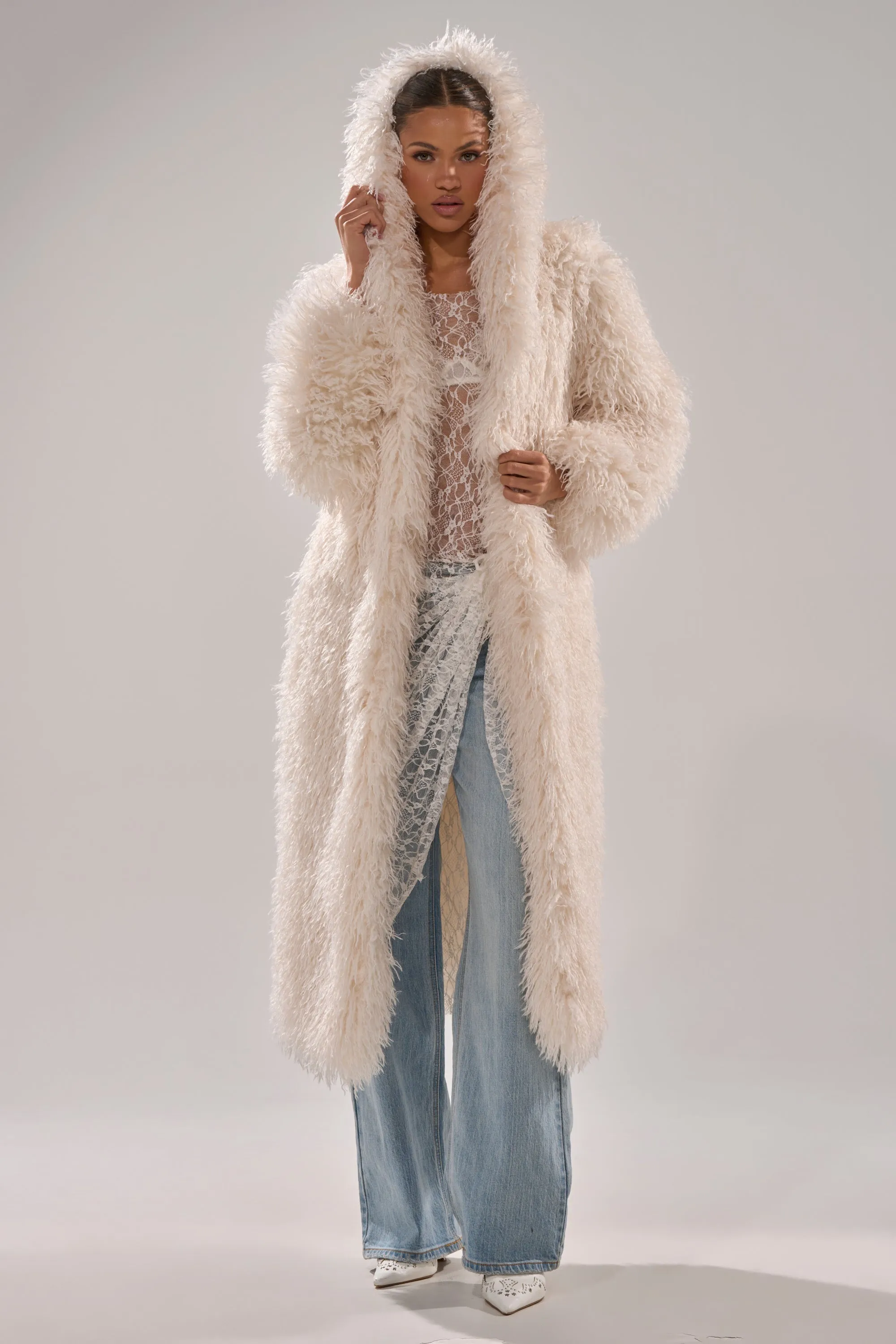 SCARLETT FAUX FUR COAT sold by AKIRA