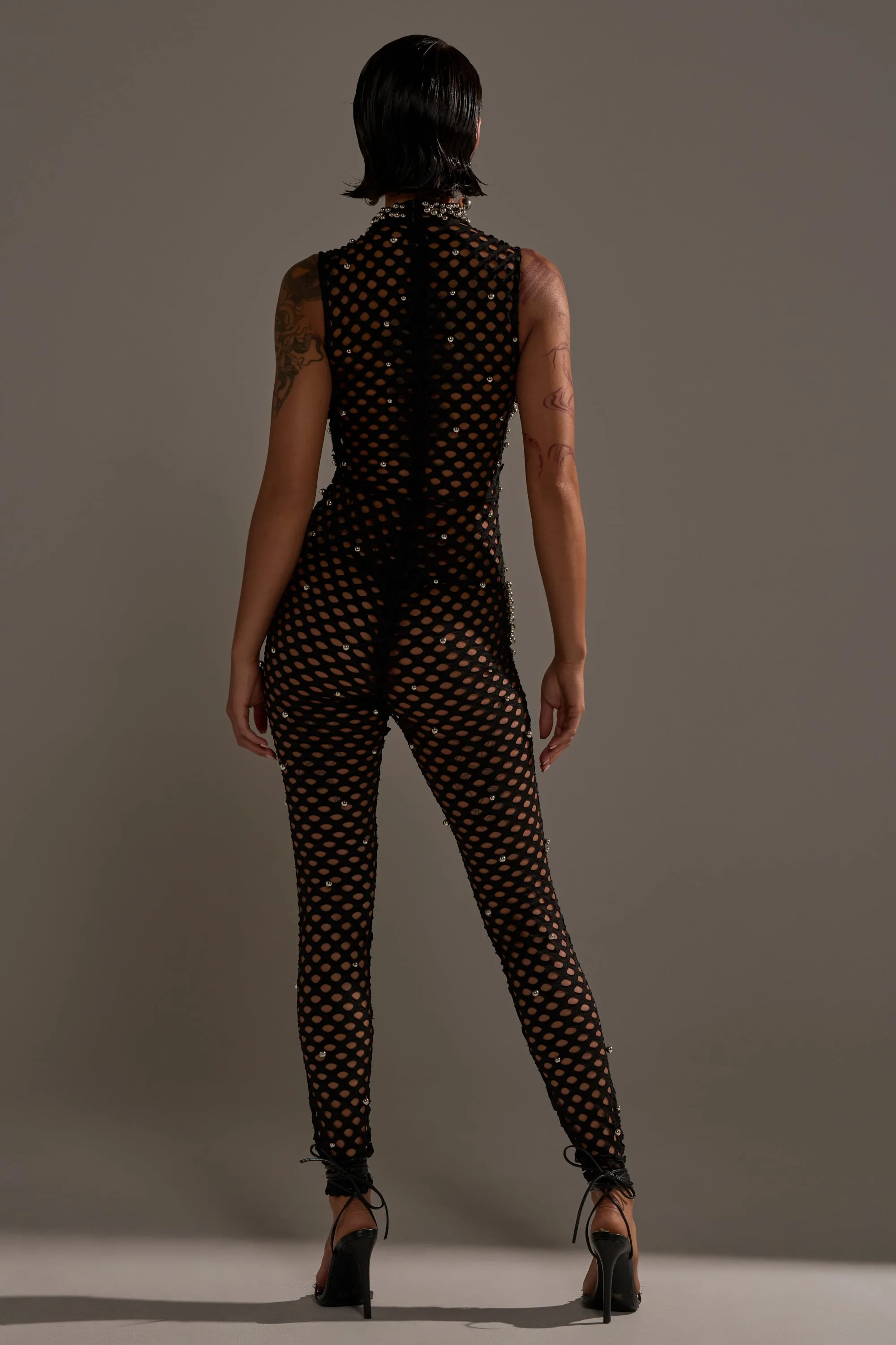 COULD NEVER BE ME BEADED MESH JUMPSUIT sold by AKIRA product image thumbnail 5