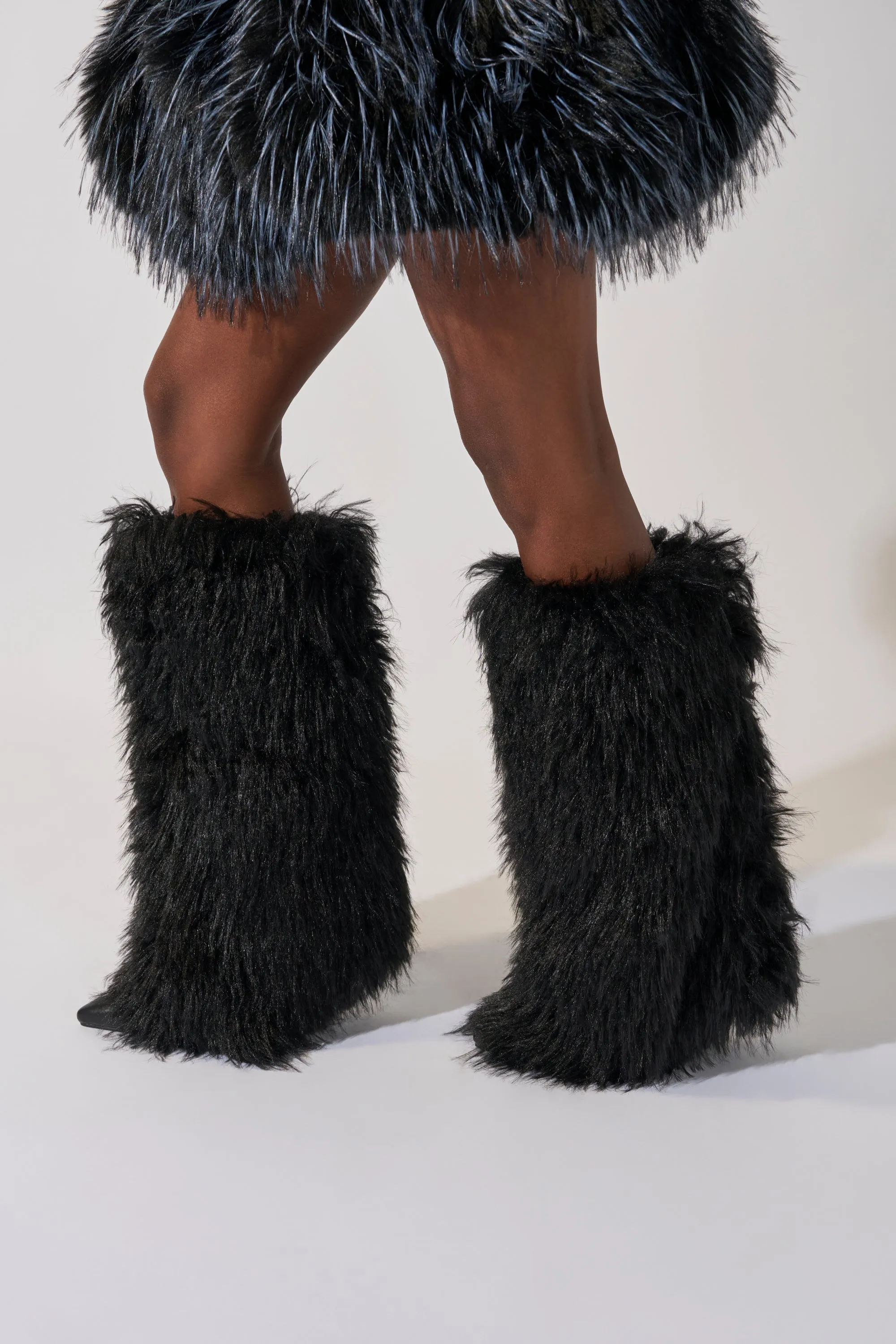 AZALEA WANG ARETE BLACK FUR STILETTO BOOT sold by AKIRA product image thumbnail 3