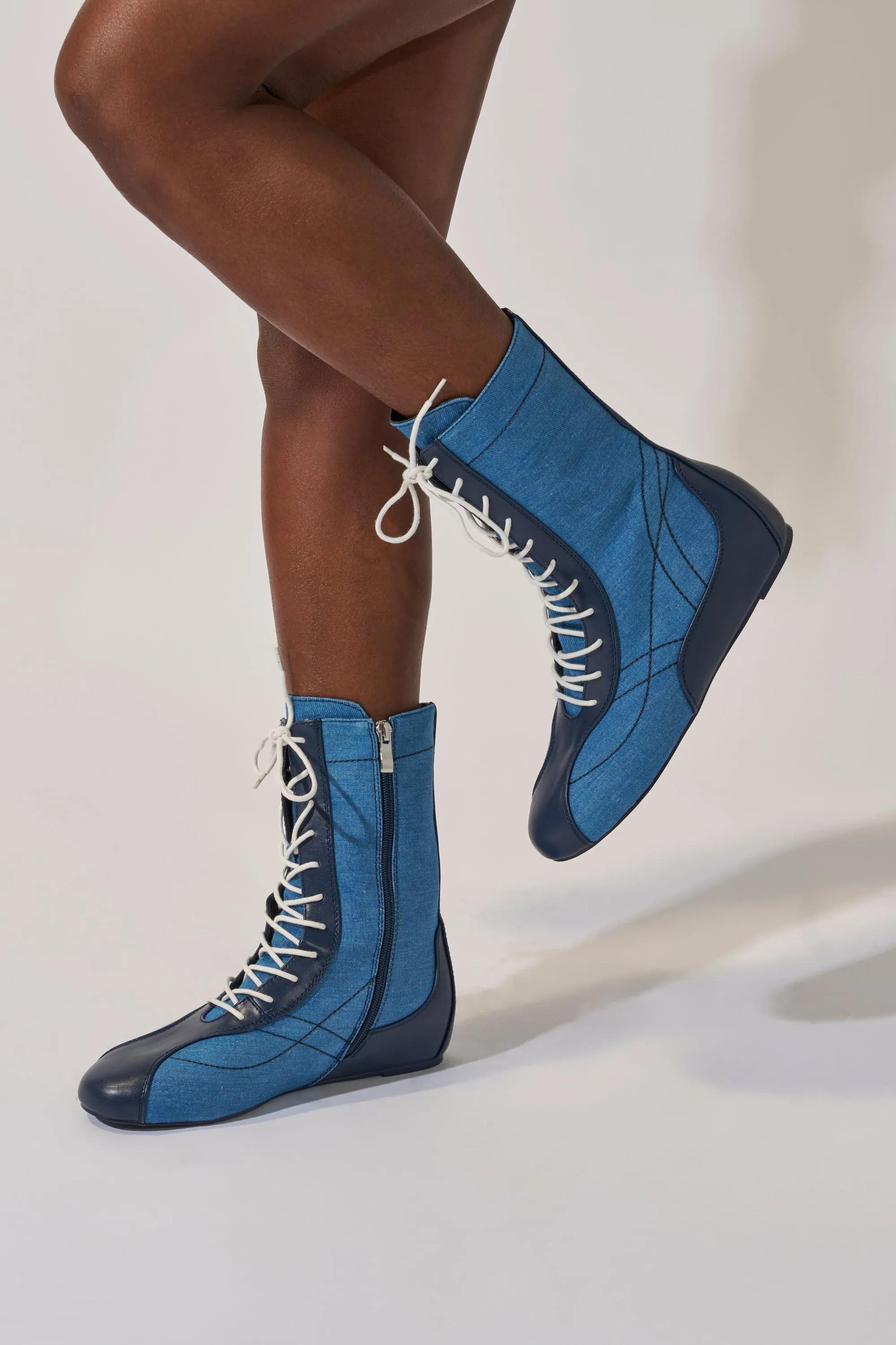 AZALEA WANG PASSER NAVY FLAT SNEAKER sold by AKIRA