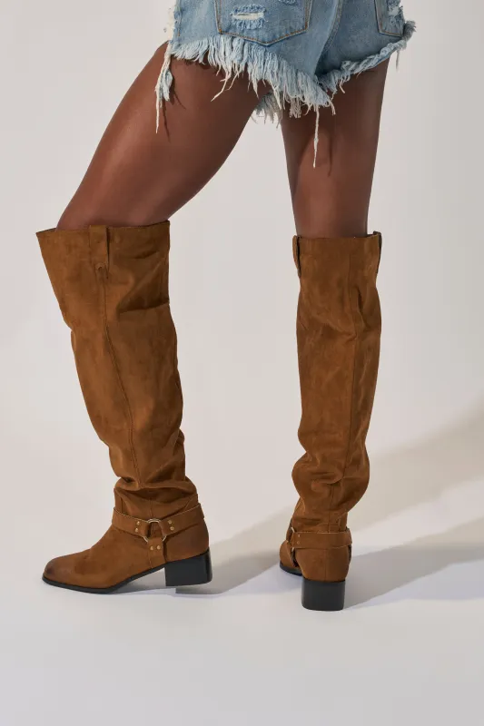 AZALEA WANG FLAT OVER THE KNEE RIDING BOOT sold by AKIRA