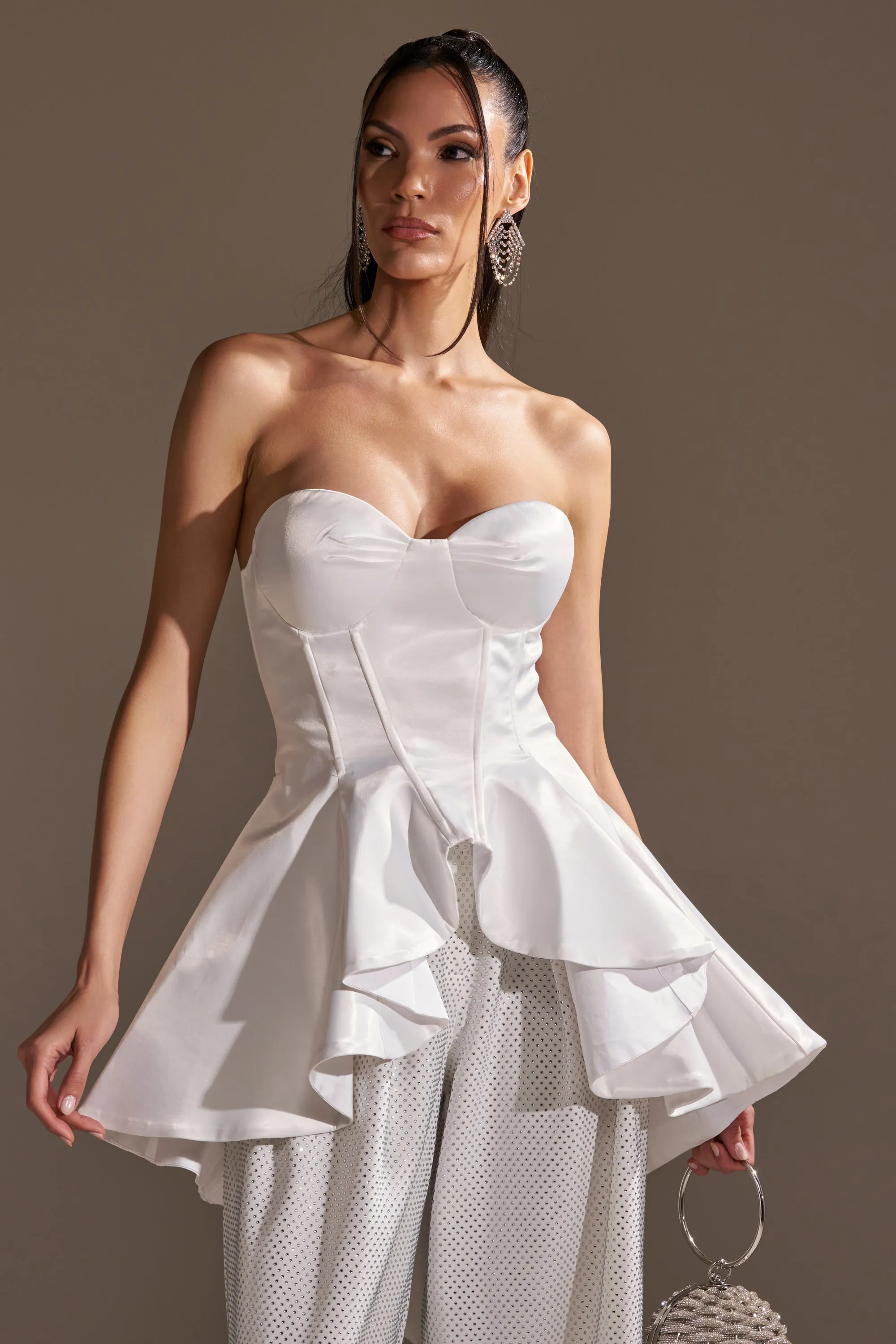 PRETTY PLEASE SATIN CORSET sold by AKIRA