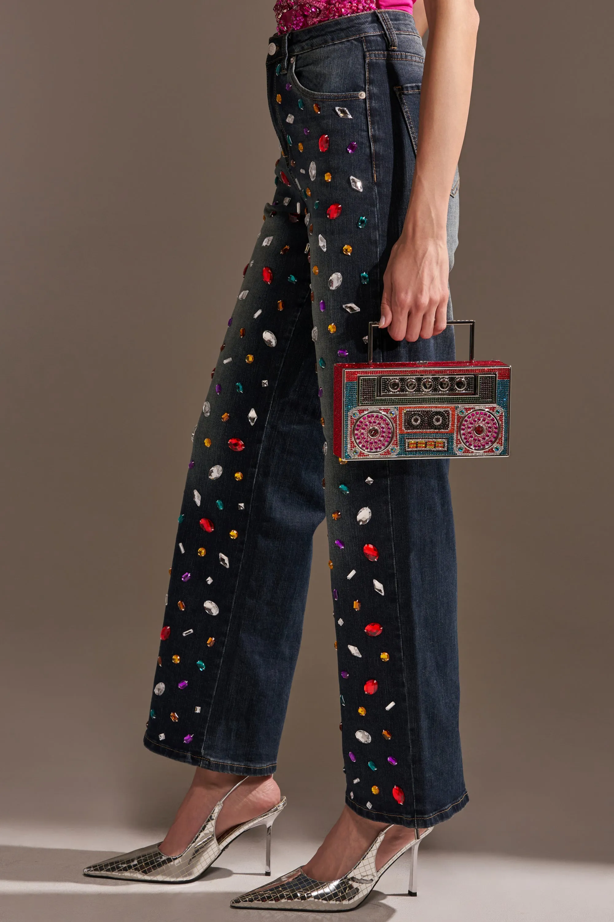JEWELERS ROW RHINESTONE DENIM JEANS sold by AKIRA product image thumbnail 3