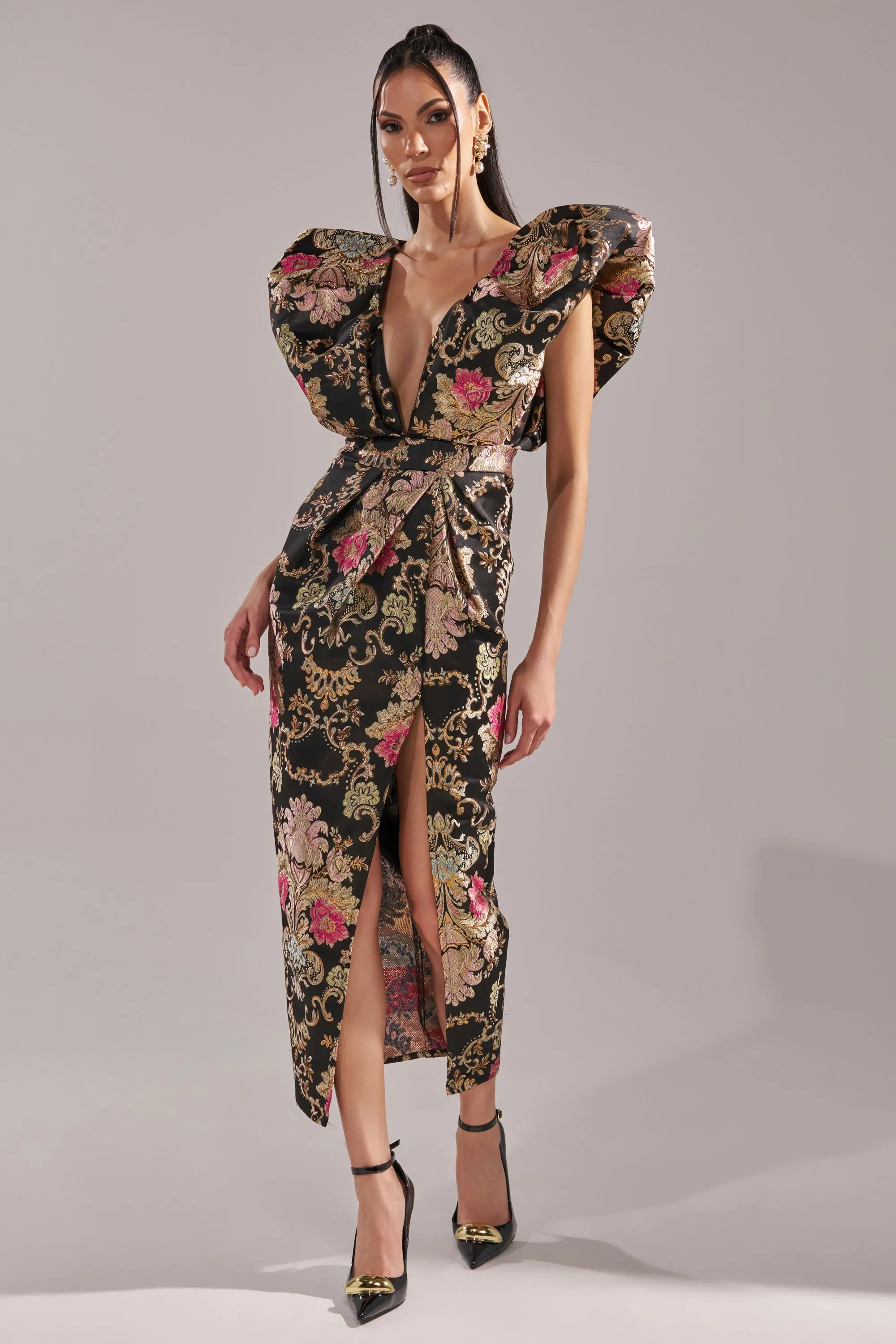 BEST DRESSED BROCADE MAXI DRESS sold by AKIRA product image thumbnail 4