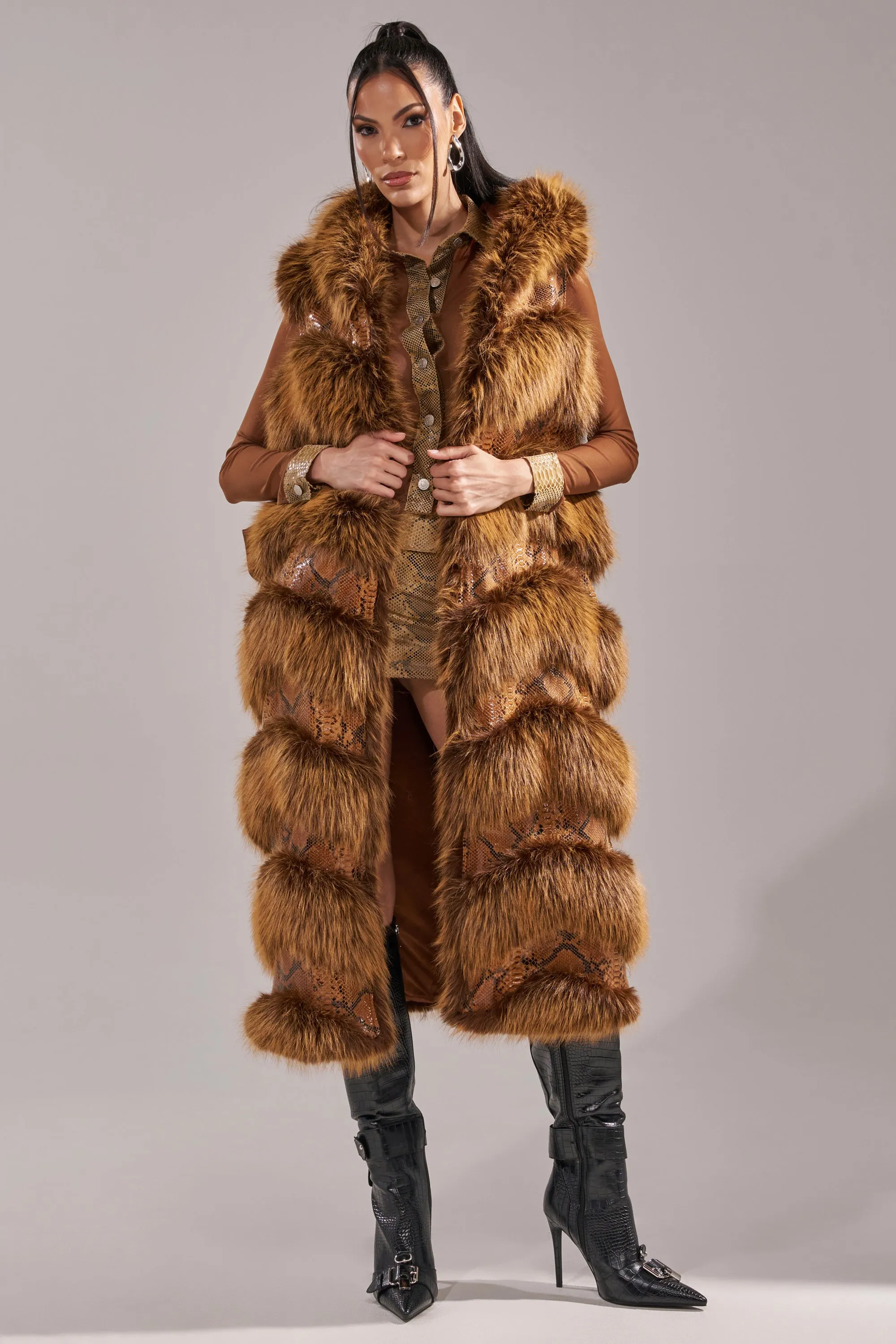 GOOD OMEN FUR TRIM VEST sold by AKIRA product image thumbnail 4