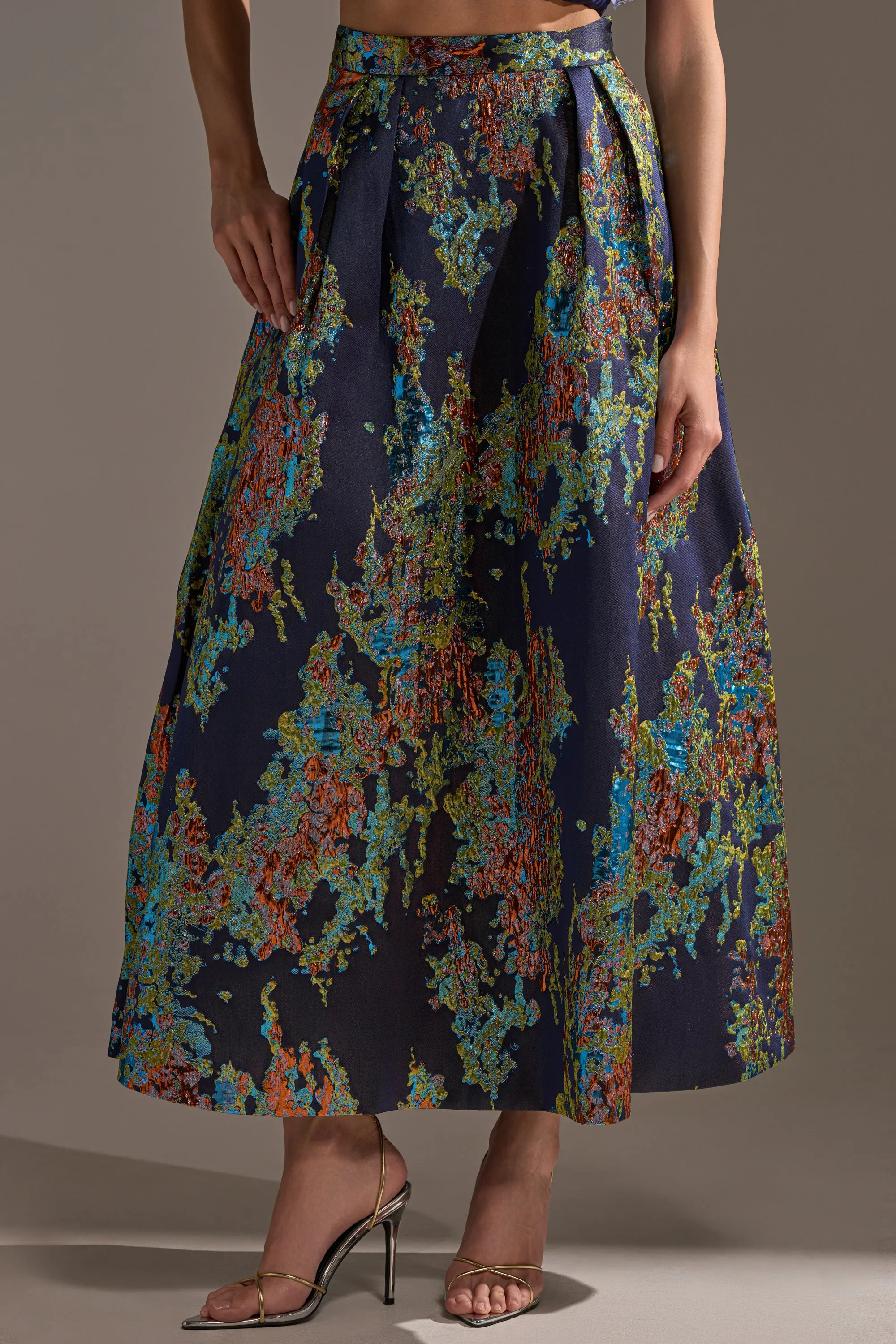 IN THE WILD BROCADE MAXI SKIRT sold by AKIRA product image thumbnail 3