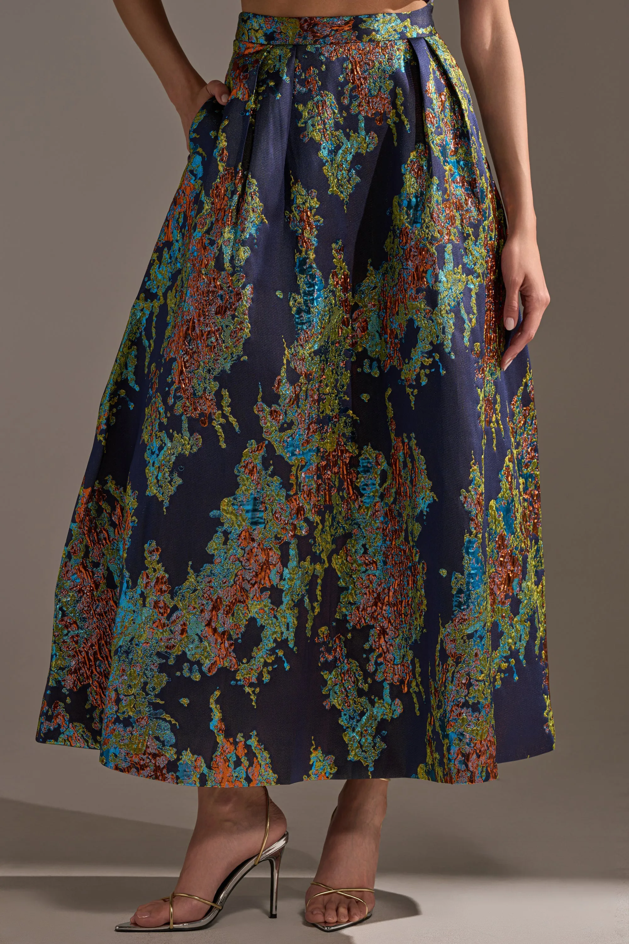 IN THE WILD BROCADE MAXI SKIRT sold by AKIRA product image thumbnail 2