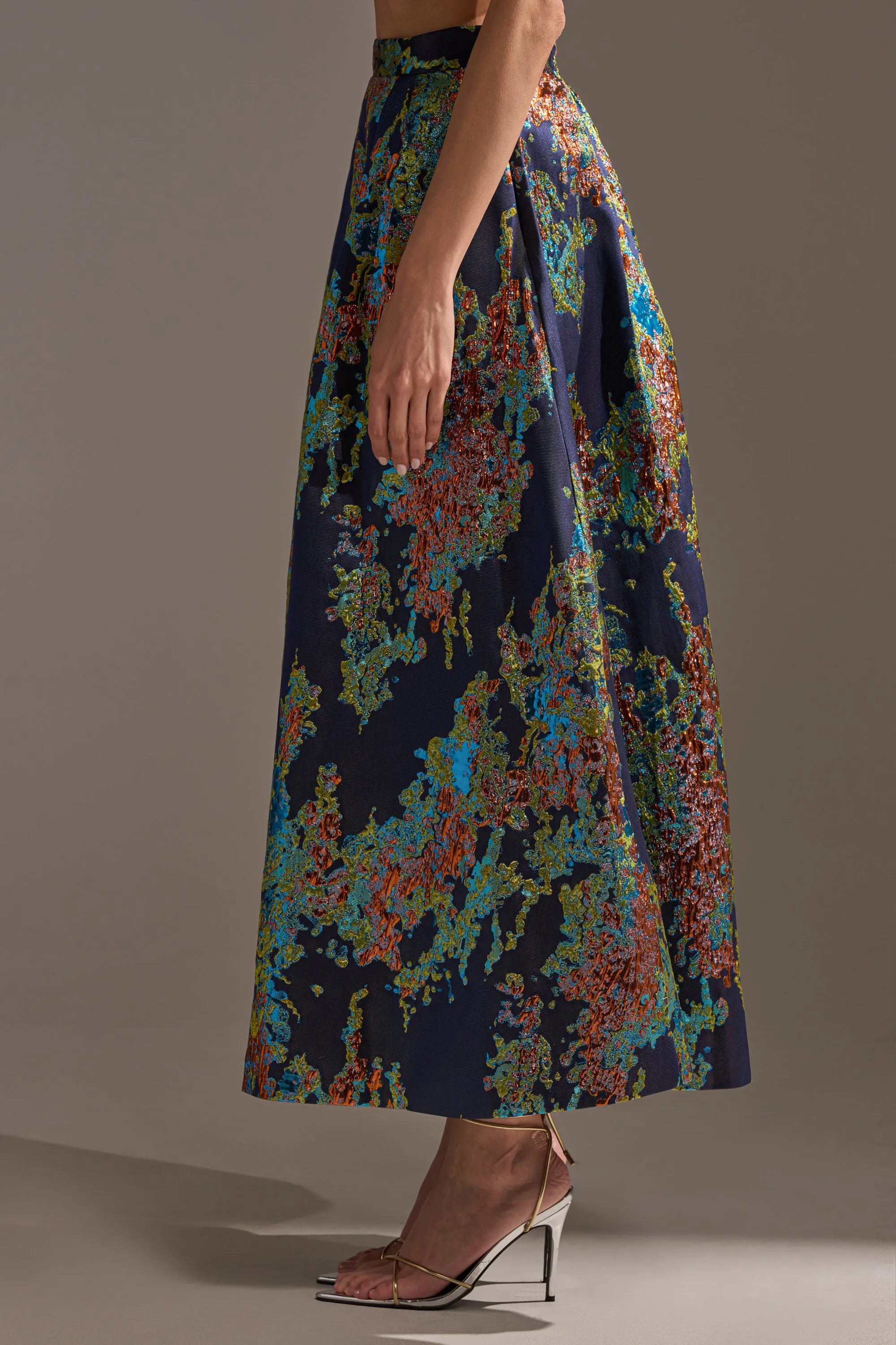 IN THE WILD BROCADE MAXI SKIRT sold by AKIRA product image thumbnail 4