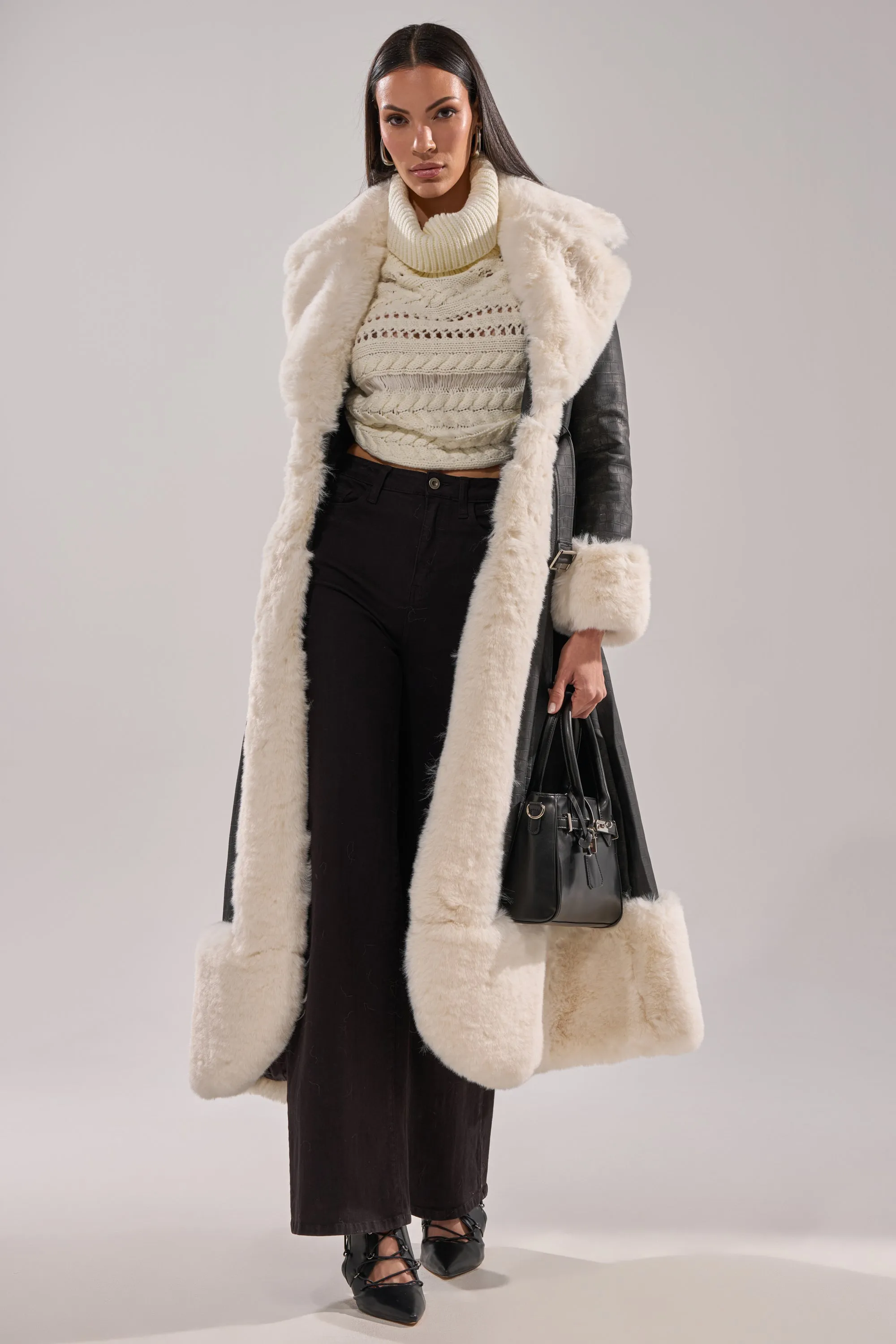 VIVIAN FUR TRIM TRENCH IN GREY sold by AKIRA product image thumbnail 3