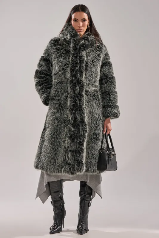 SNOW BUNNY HOODED FAUX FUR COAT sold by AKIRA