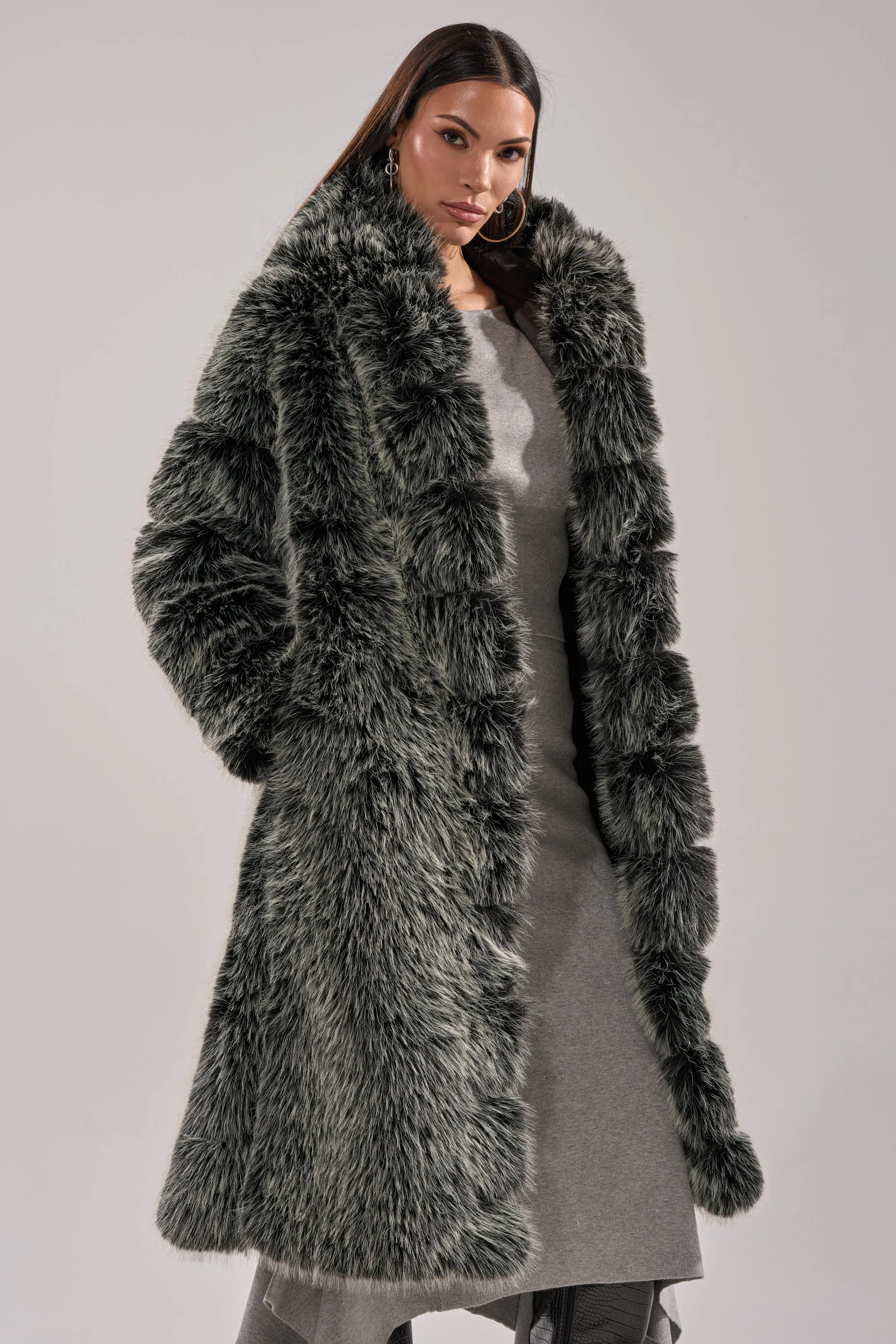 SNOW BUNNY HOODED FAUX FUR COAT sold by AKIRA product image thumbnail 3