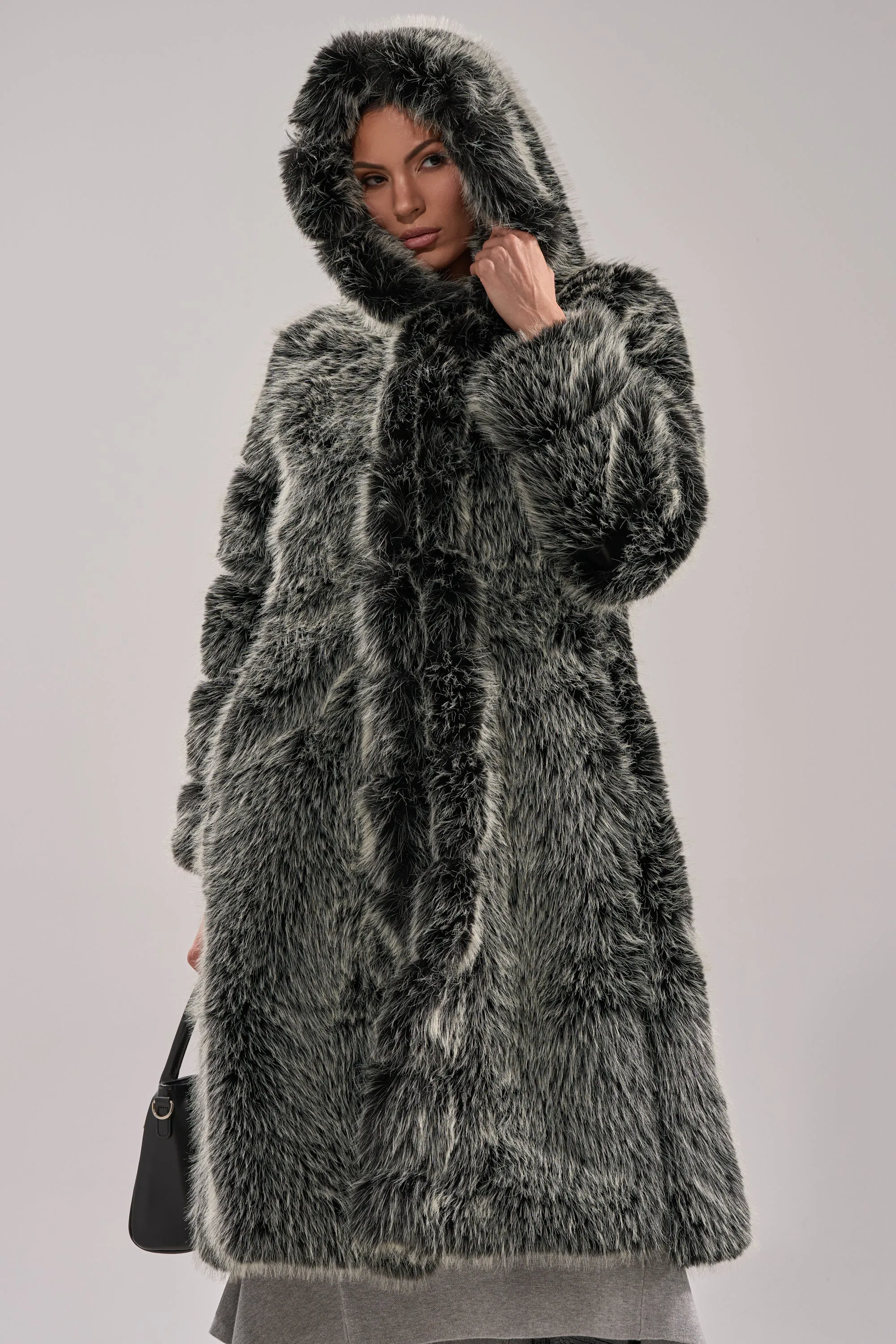 SNOW BUNNY HOODED FAUX FUR COAT sold by AKIRA product image thumbnail 2