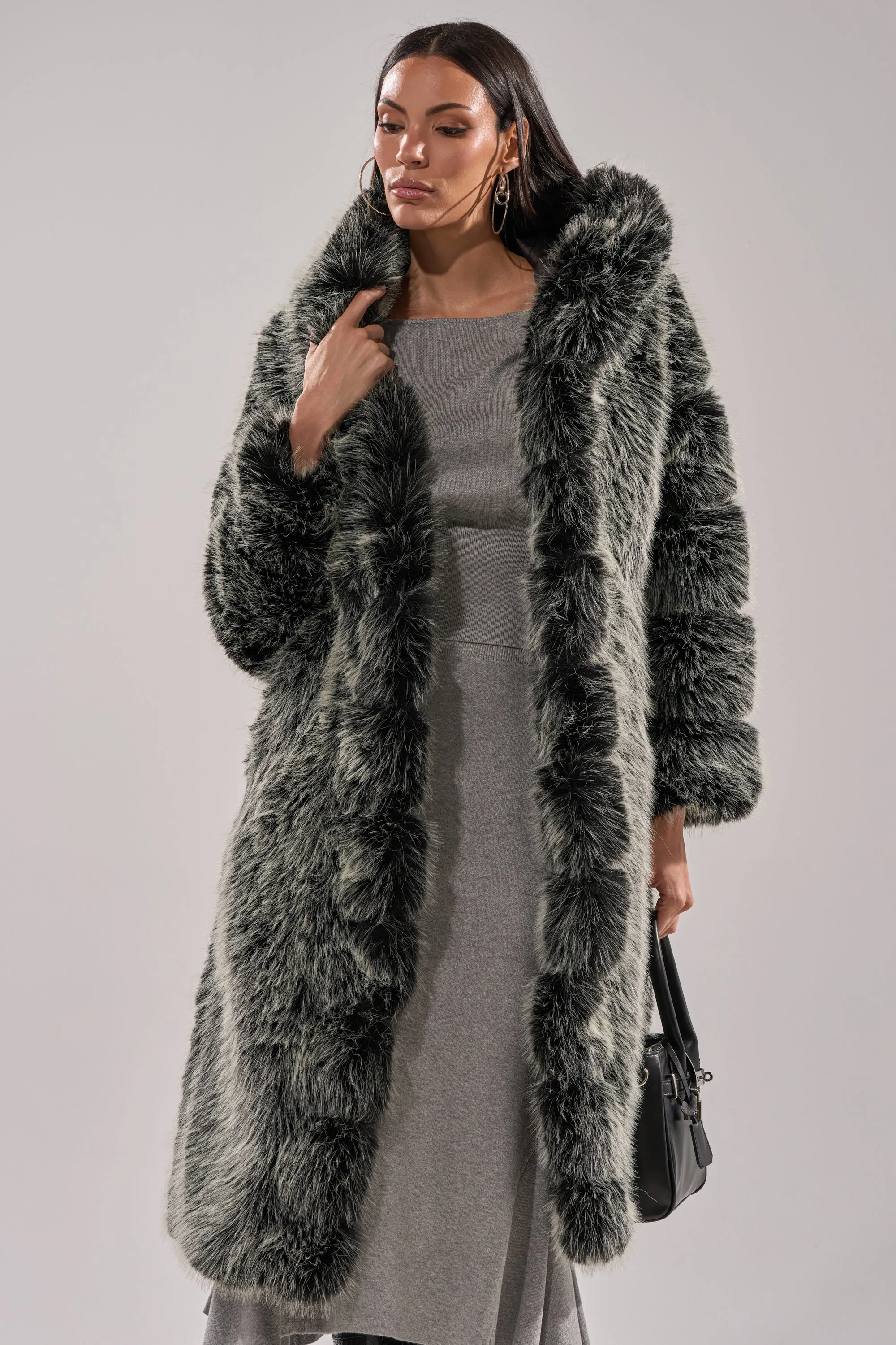 SNOW BUNNY HOODED FAUX FUR COAT sold by AKIRA product image thumbnail 4