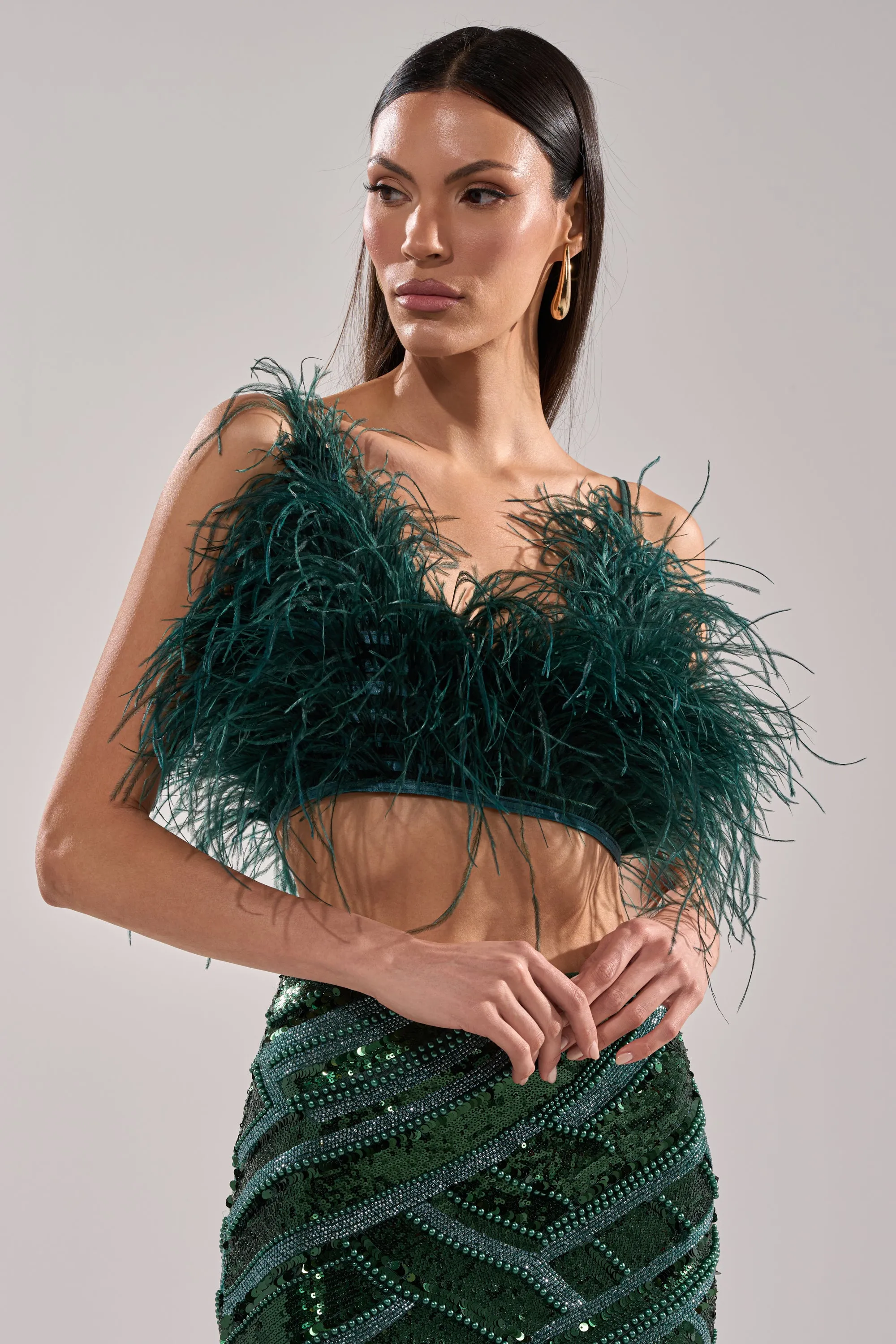 FLY AWAY FEATHER BRA TOP sold by AKIRA product image thumbnail 5