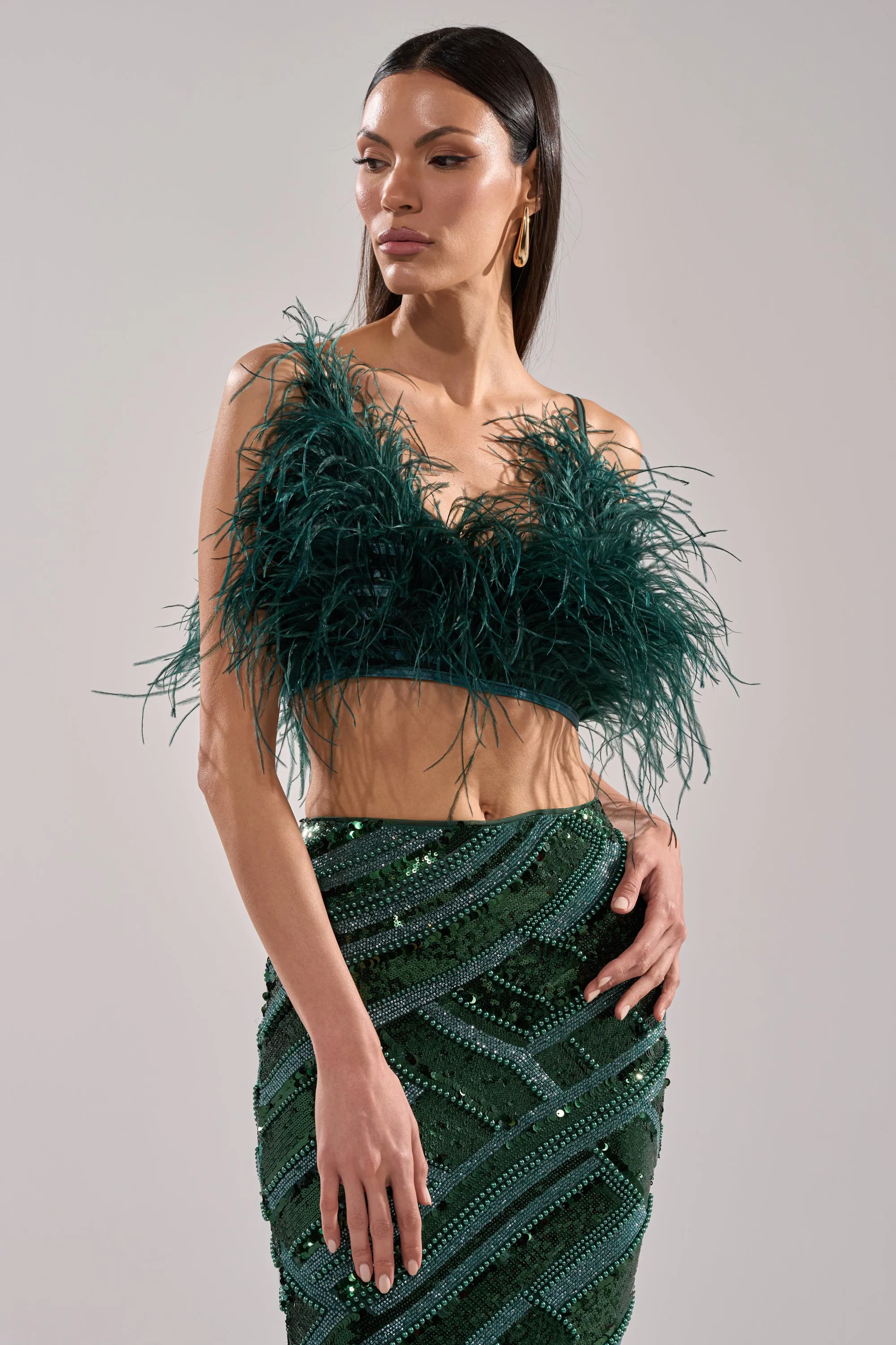 FLY AWAY FEATHER BRA TOP sold by AKIRA product image thumbnail 4