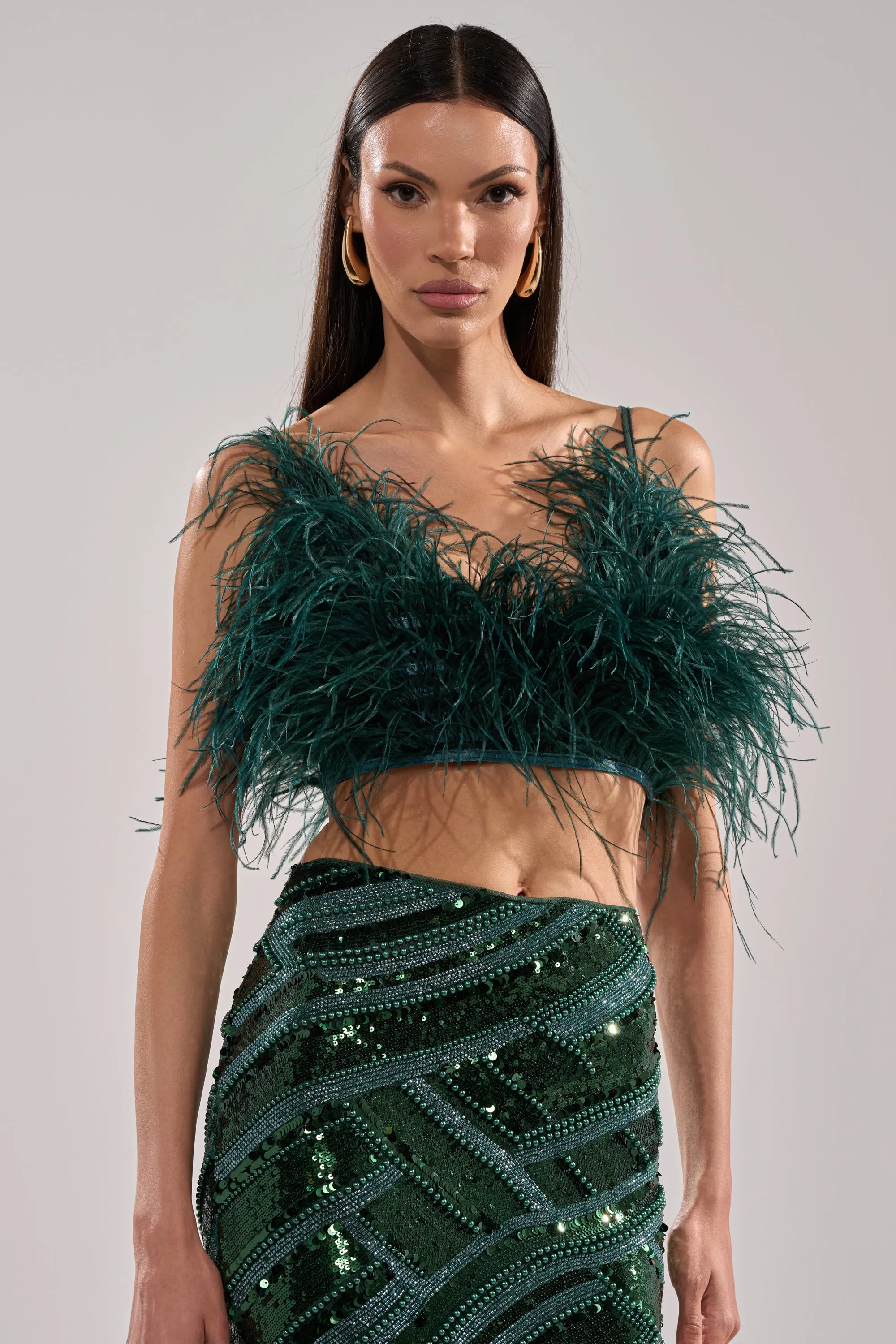FLY AWAY FEATHER BRA TOP sold by AKIRA product image thumbnail 3